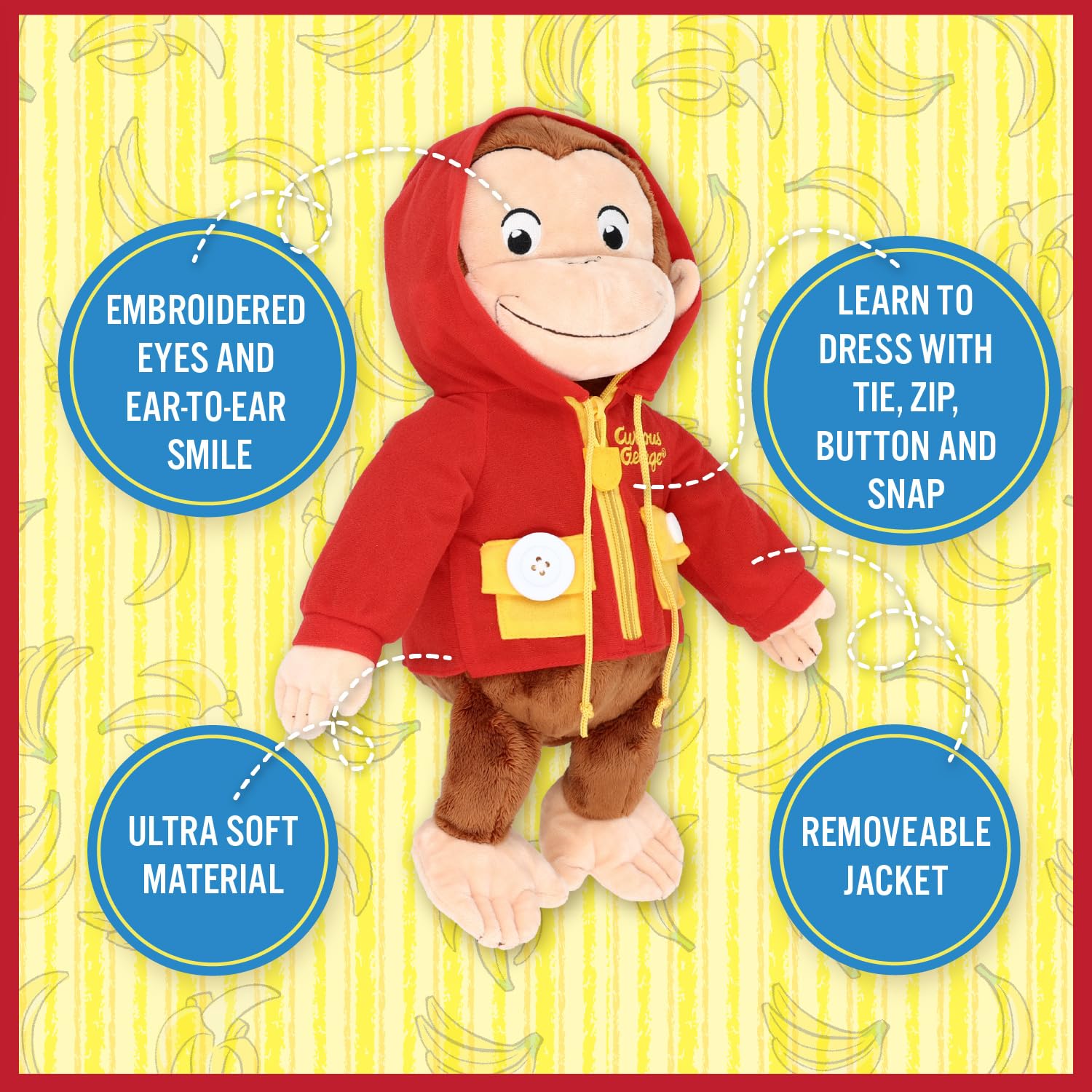 Foto 3 | Animal De Peluche Preferido Por Los Niños: Curious George Aprende A Vestirse - Venta Internacional.