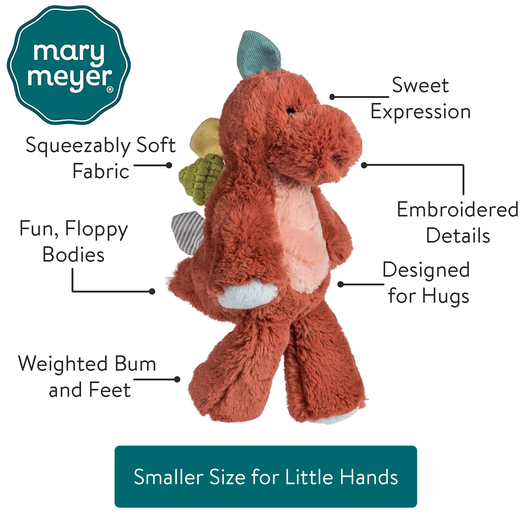 Foto 5 pulgar | Peluche Mary Meyer Marshmallow Zoo Junior Stegosaurus - Venta Internacional.