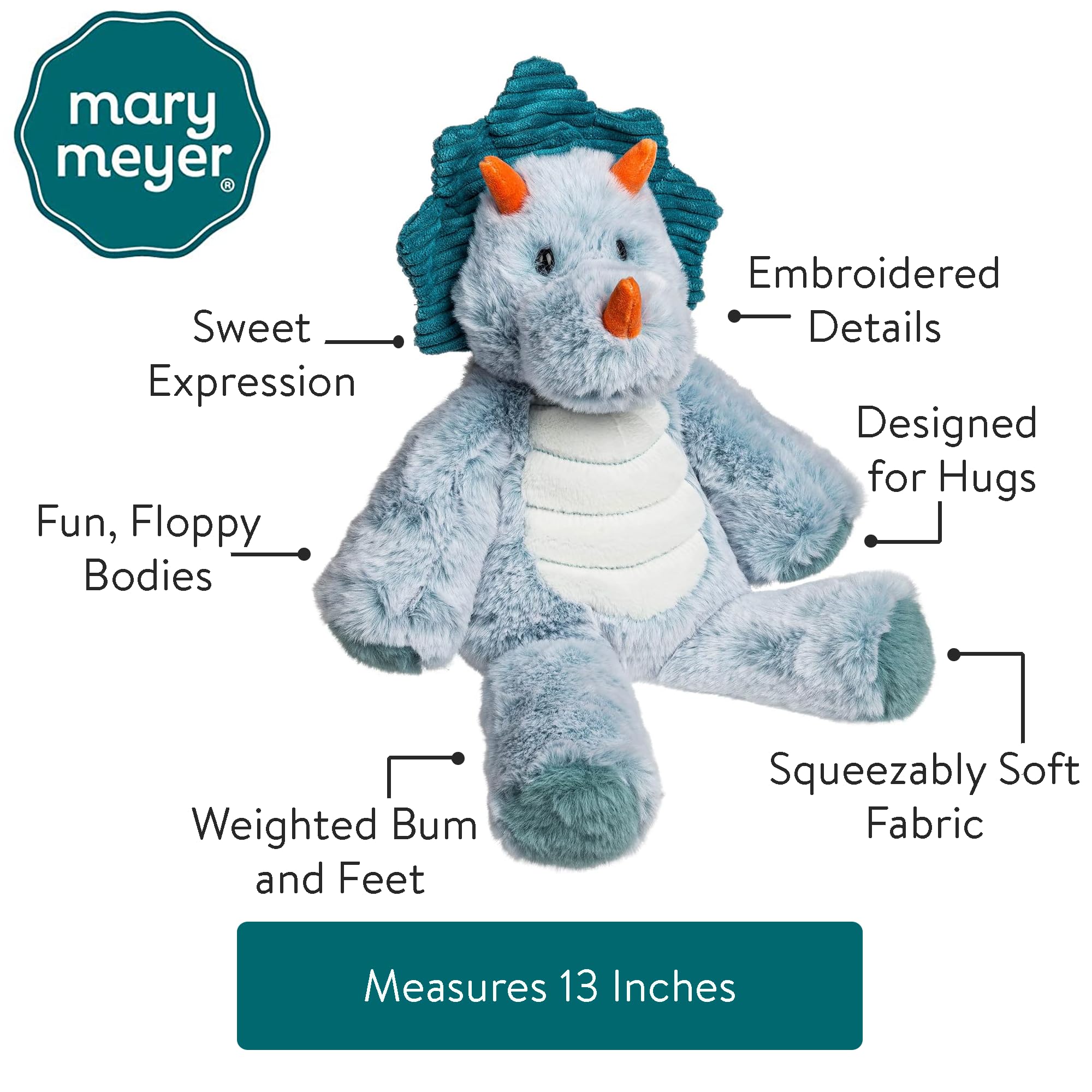 Foto 4 | Peluche Mary Meyer Marshmallow Zoo Triceratops 33 Cm - Venta Internacional.