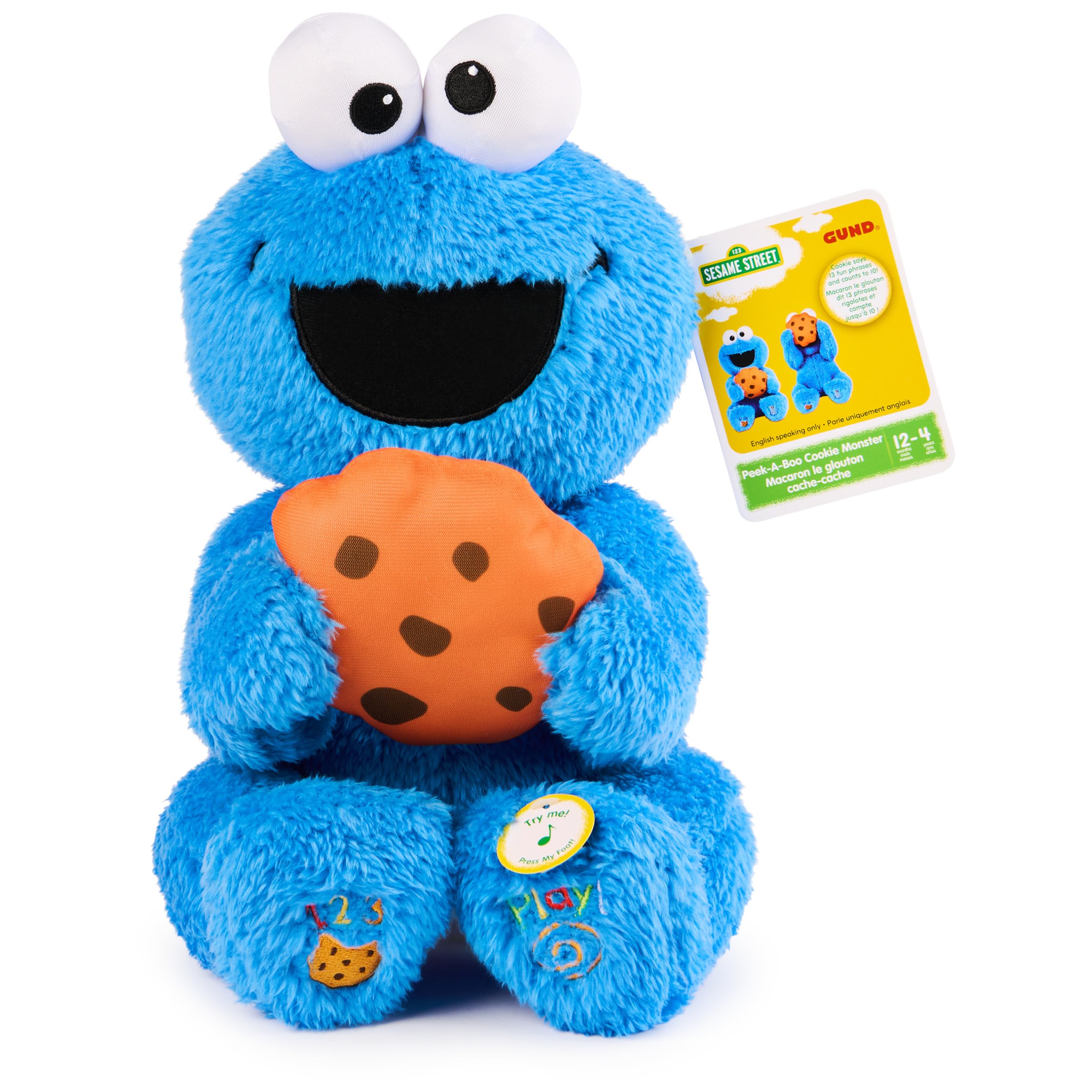 Foto 7 pulgar | Peluche Gund Sesame Street Peek-a-boo Cookie Monster 28 Cm - Venta Internacional.