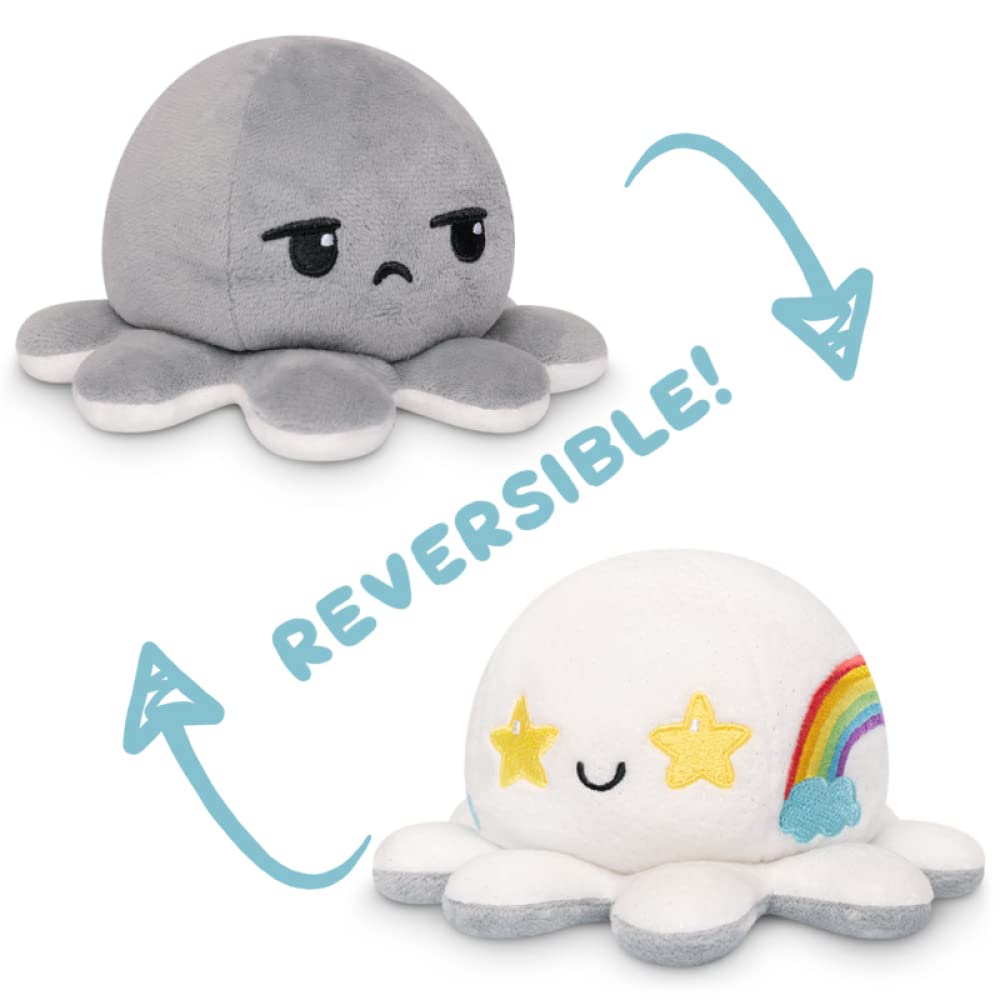 Foto 4 pulgar | Teeturtle De Peluche Reversible Con Forma De Pulpo Perforado Y Arcoíris, 10 Cm - Venta Internacional.