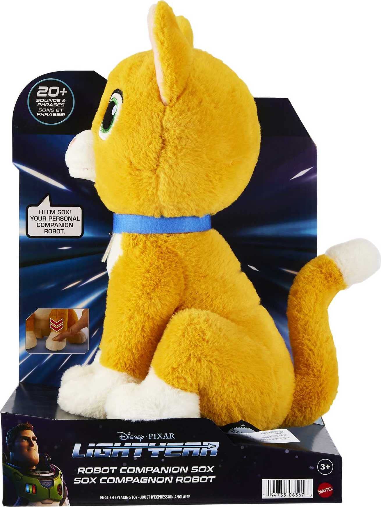 Foto 8 pulgar | Peluche Mattel Disney Pixar Lightyear Sox con Sonido - Venta Internacional