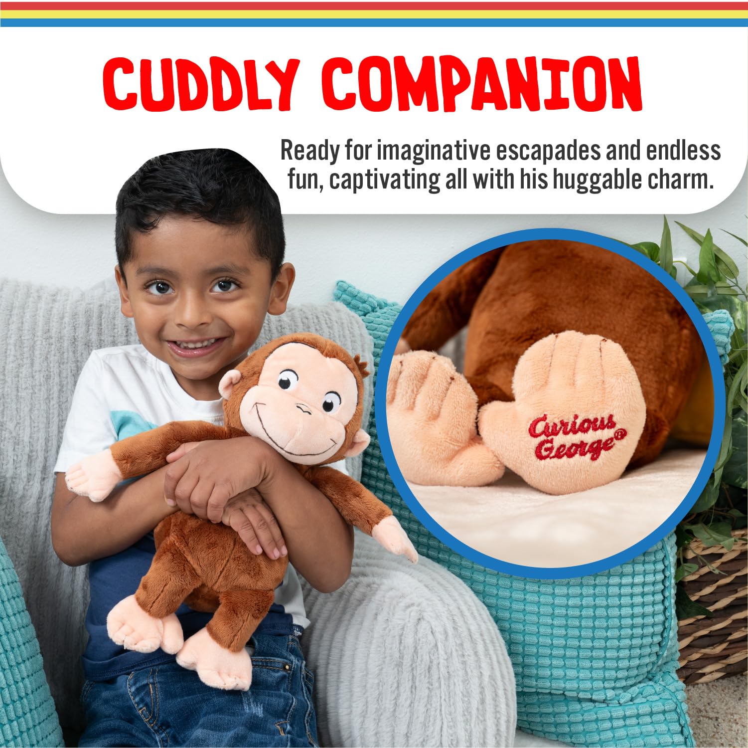 Foto 5 pulgar | Peluche Kids Preferred Curious George 30 cm - Venta Internacional