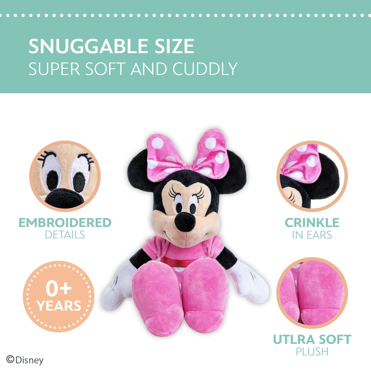 Foto 4 pulgar | Vestido Rosa De Minnie Mouse De Peluche De Disney De 15,5 Cm 2018 Con Etiqueta Colgante - Venta Internacional.