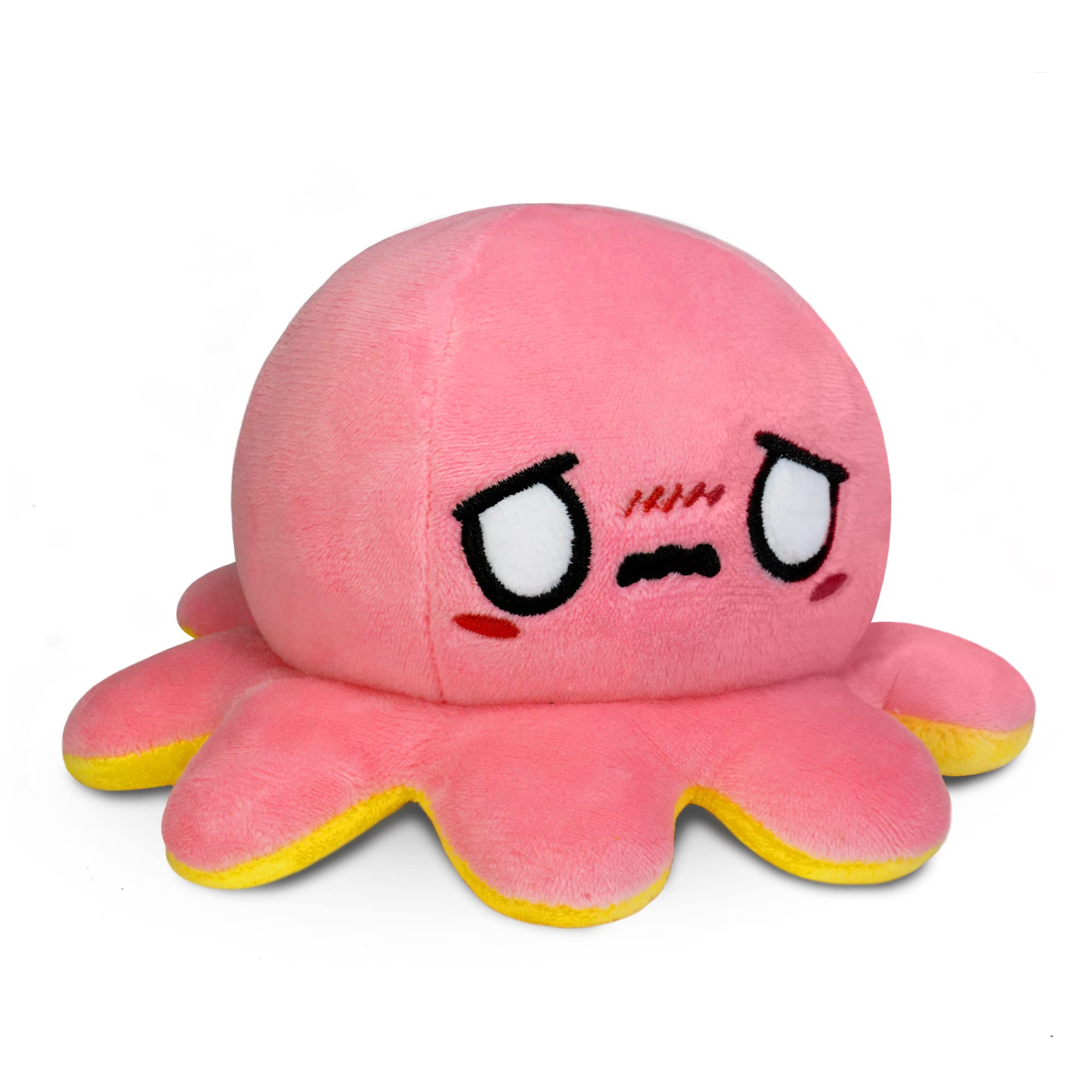 Pulpo Reversible Con Forma De Tortuga De Peluche, Amarillo, Feliz Y Rosa Preocupado - Venta Internacional.