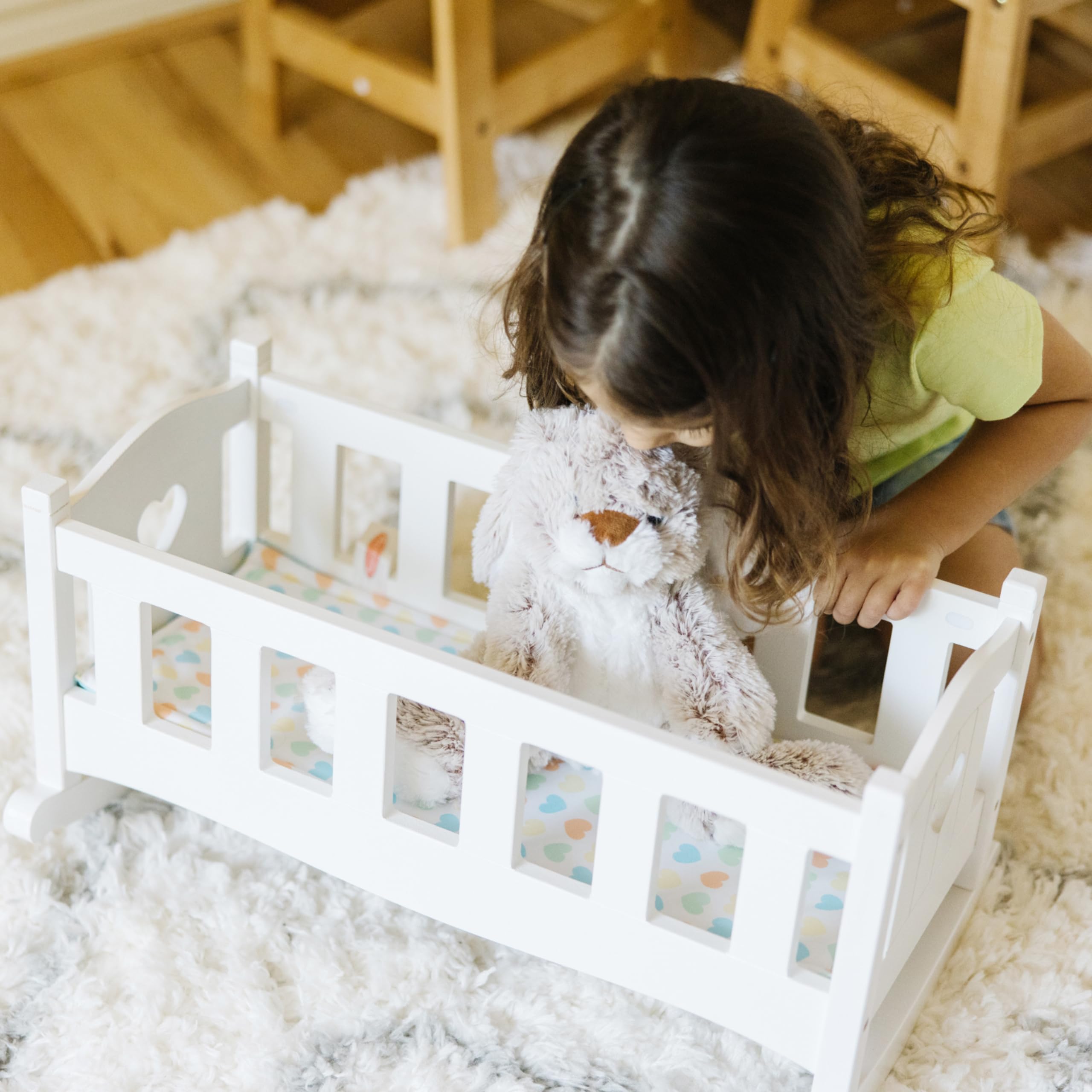 Foto 2 | Cradle Melissa & Doug Mine To Love De Madera Para Muñecas, Color Blanco - Venta Internacional.