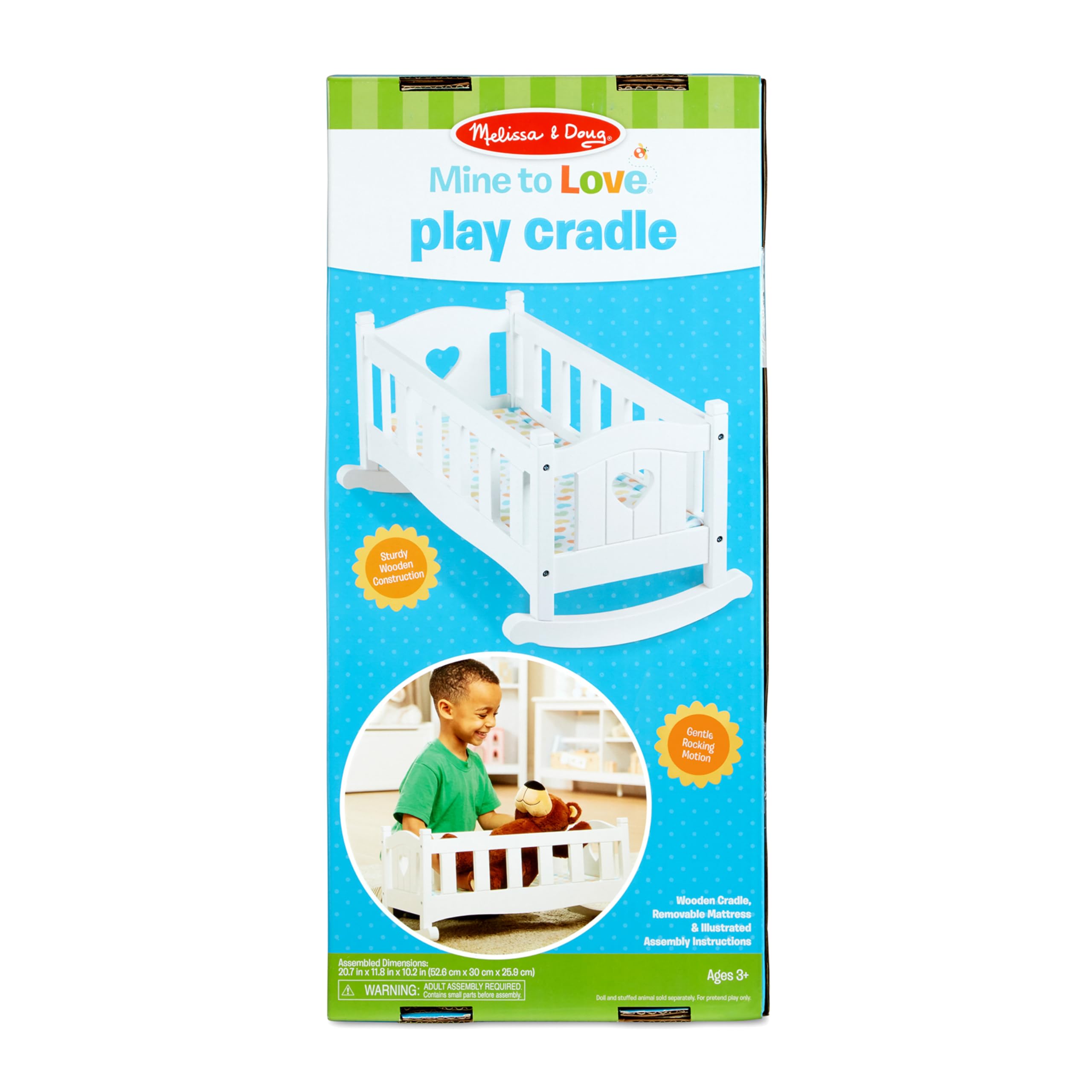 Foto 4 pulgar | Cradle Melissa & Doug Mine To Love De Madera Para Muñecas, Color Blanco - Venta Internacional.