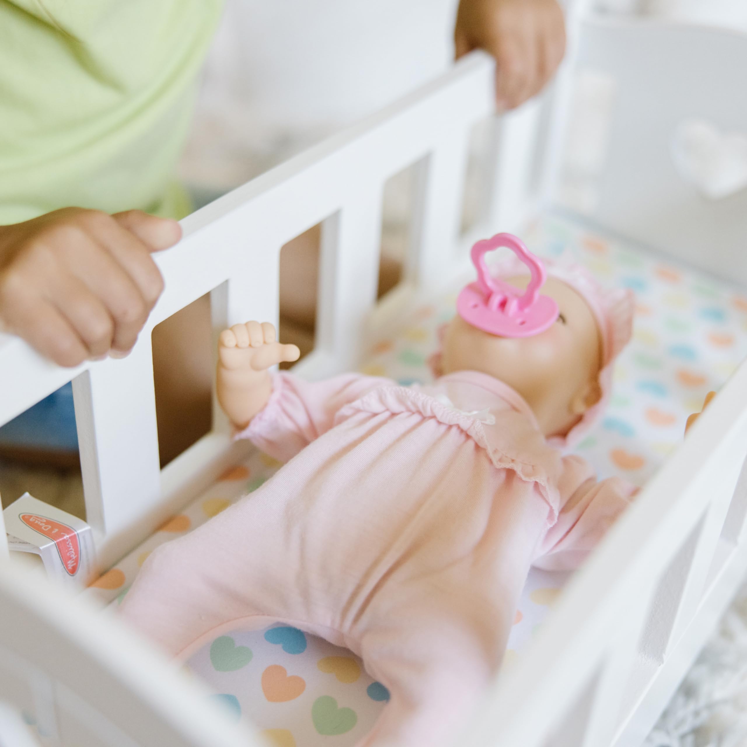 Foto 5 | Cradle Melissa & Doug Mine To Love De Madera Para Muñecas, Color Blanco - Venta Internacional.