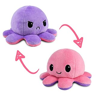 Foto 1 | Peluche Teeturtle Reversible Con Forma De Pulpo Rosa Y Morado, 10 Cm - Venta Internacional.