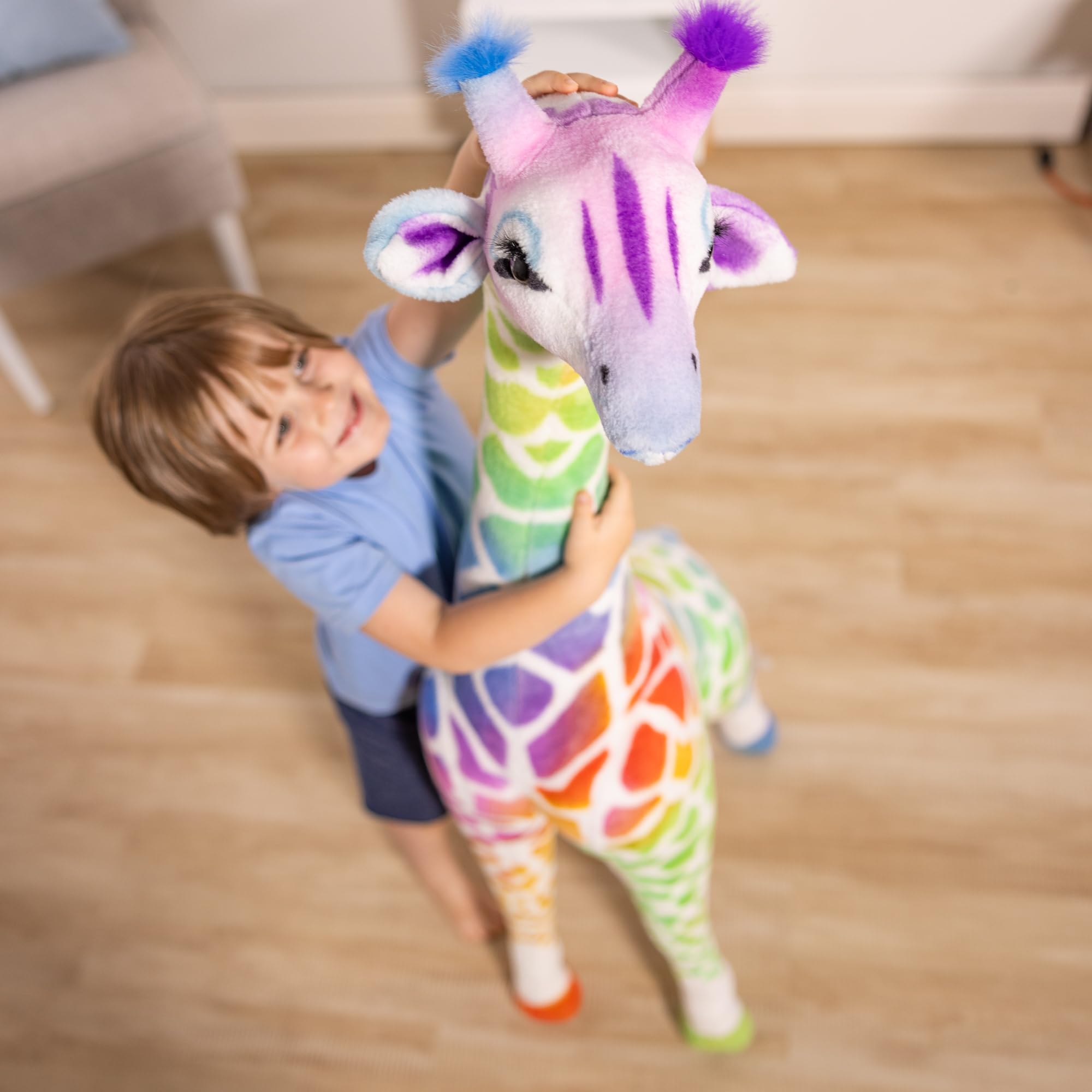 Foto 2 | Juguete De Peluche Melissa & Doug Rainbow Jiraffe De 4 Pies De Altura - Venta Internacional.