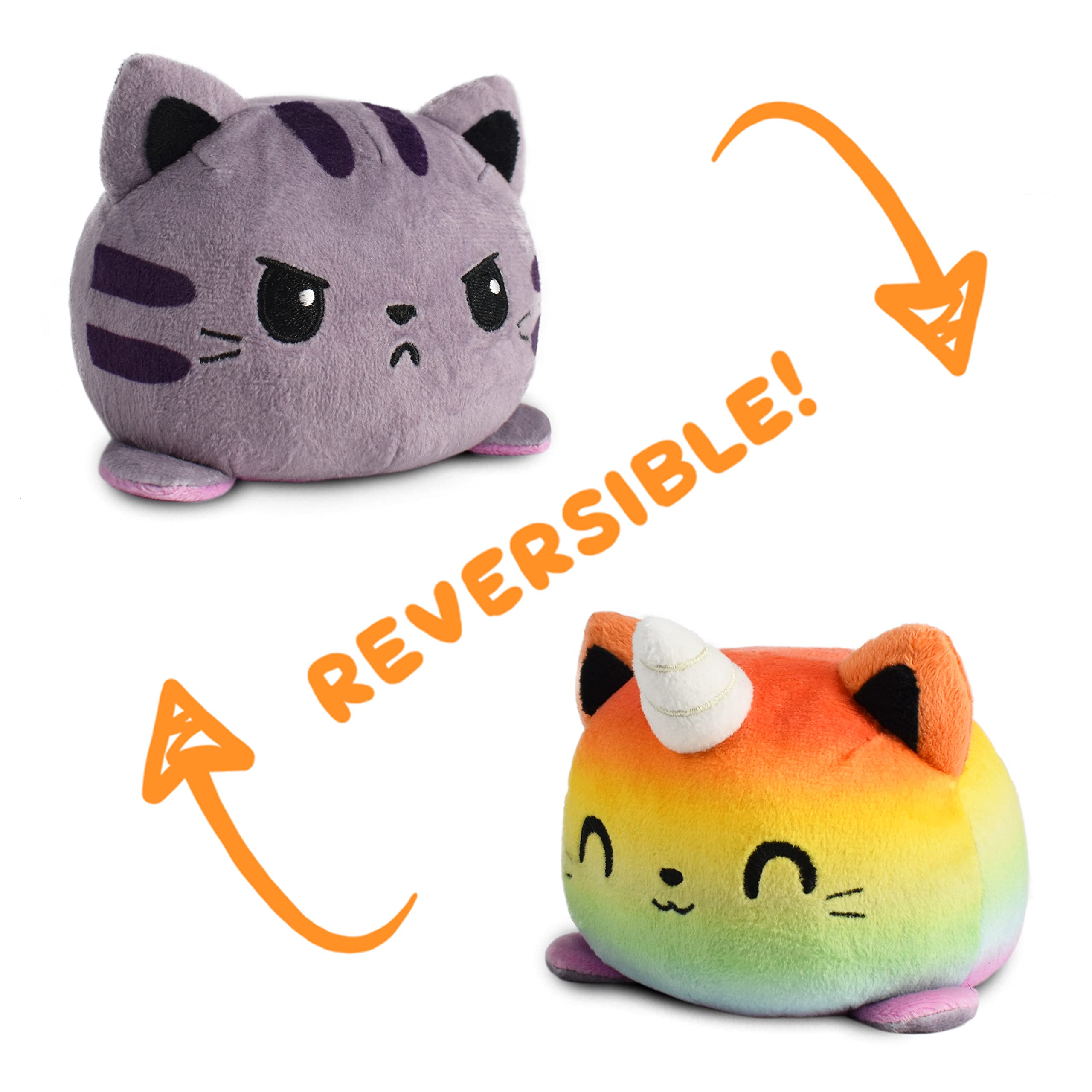 Foto 4 pulgar | Peluche Teeturtle The Original Reversible Cat Rainbow Kittencorn + Gray Tabby - Venta Internacional.