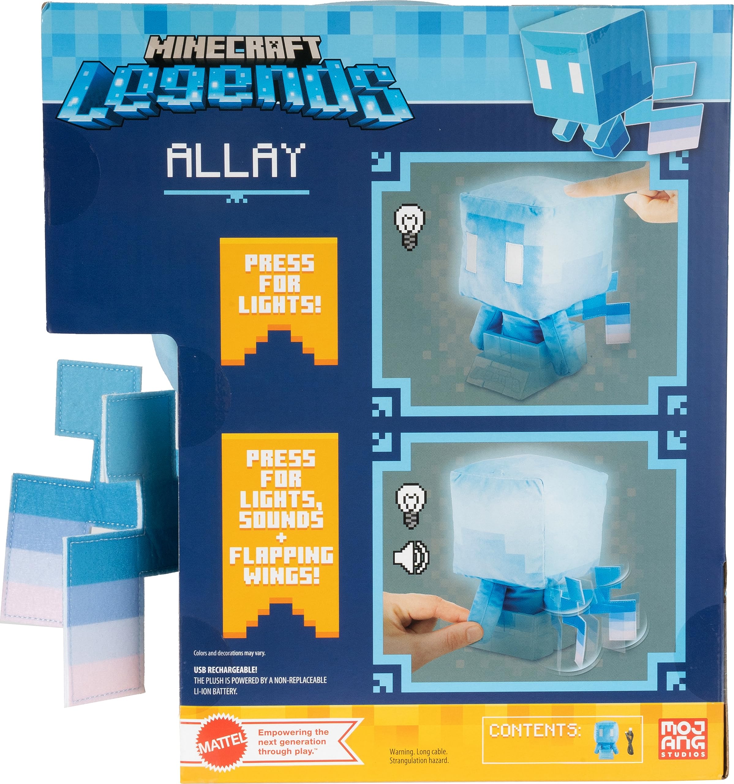 Foto 6 pulgar | Peluche Mattel Minecraft Legends Allay Con Luces Y Sonidos - Venta Internacional.