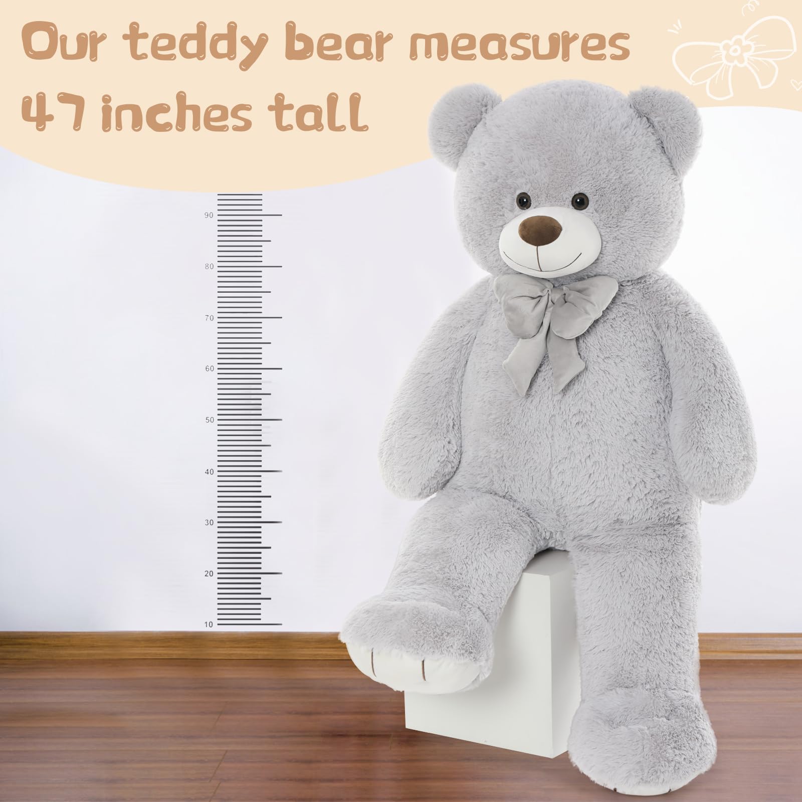 Foto 4 pulgar | Oso De Peluche Tezituor Big 120 Cm Gris Para Niños - Venta Internacional.