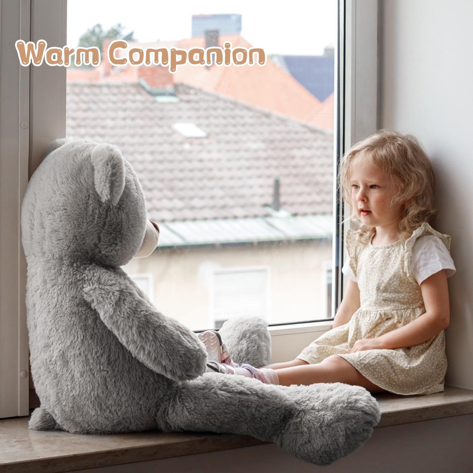 Foto 5 pulgar | Oso De Peluche Tezituor Big 120 Cm Gris Para Niños - Venta Internacional.