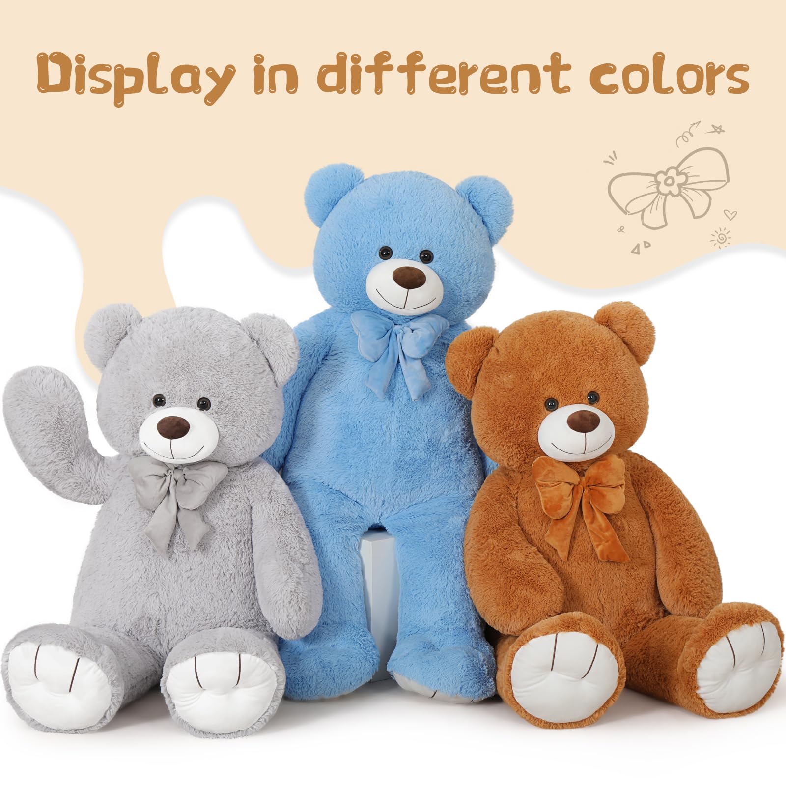 Foto 7 pulgar | Oso De Peluche Tezituor Big 120 Cm Gris Para Niños - Venta Internacional.