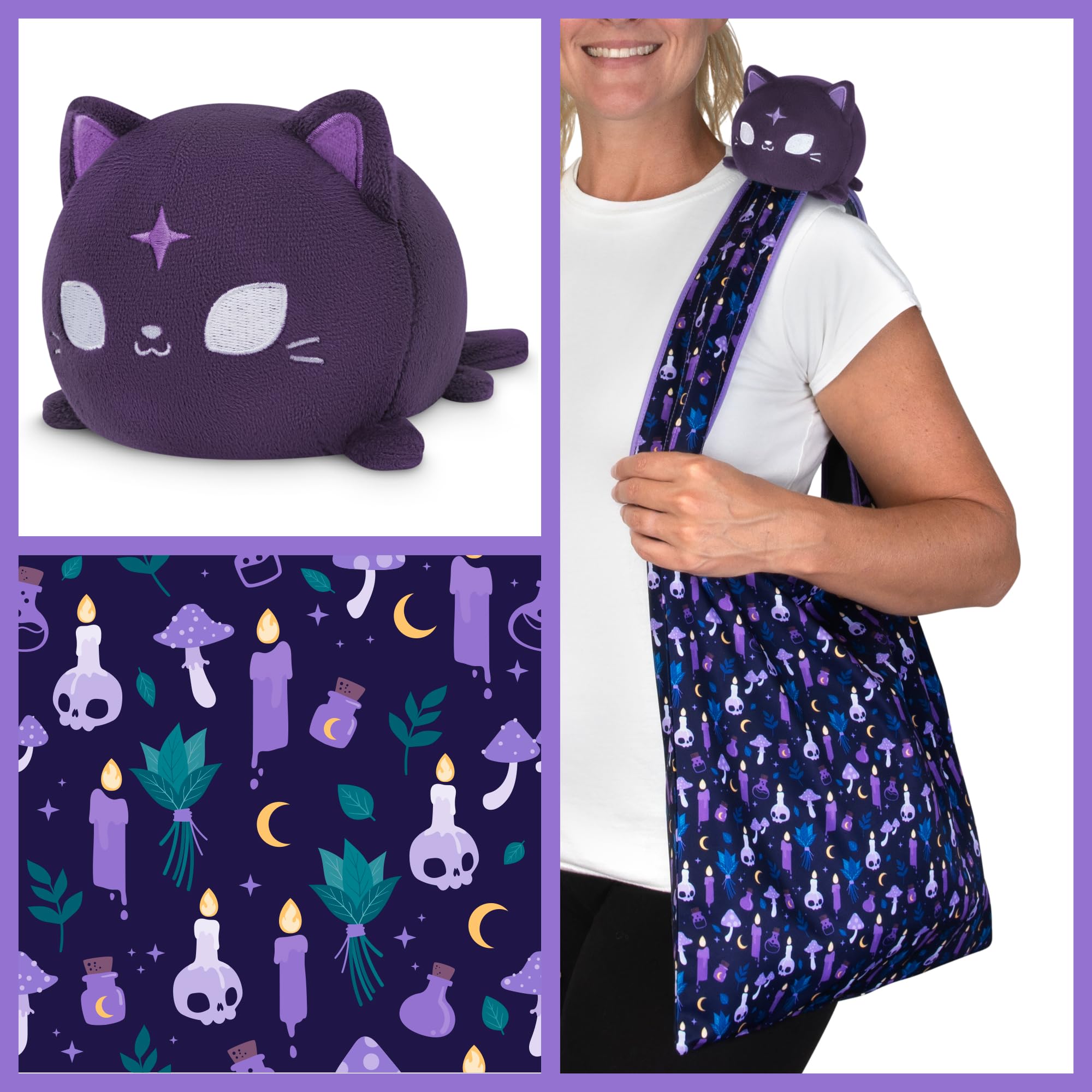 Foto 6 pulgar | Bolsa De Peluche Teeturtle Witchy Cat Con Pulpo Reversible - Venta Internacional.