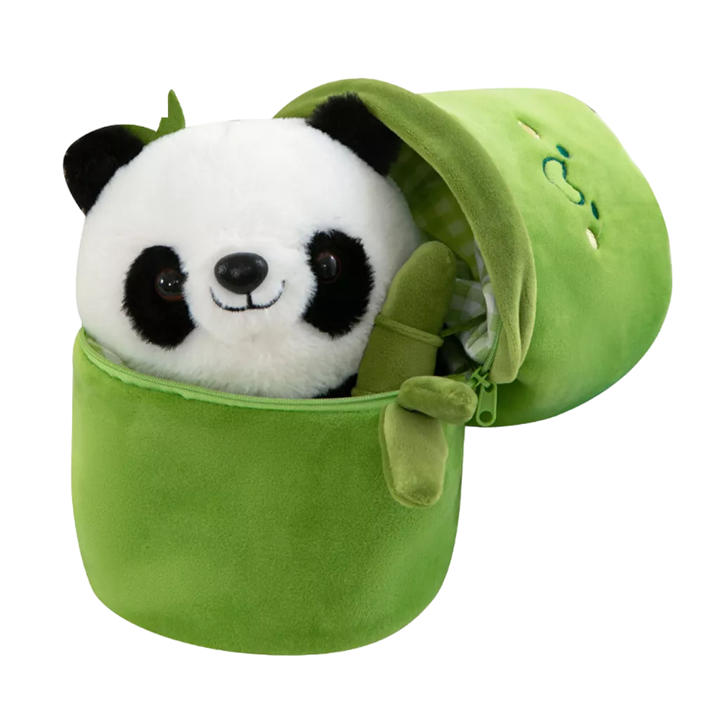 Foto 2 pulgar | Simpático Muñeco Panda Y Almohada De Felpa De Bambú 35 Cm Verde Oso Polar