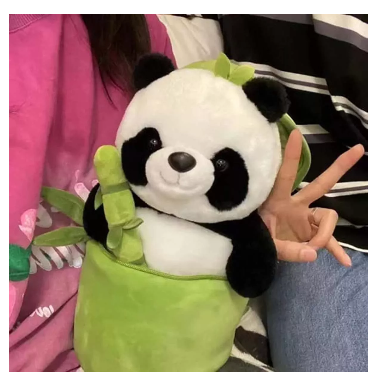 Foto 2 | Simpático Muñeco Panda Y Almohada De Felpa De Bambú 35 Cm Verde Oso Polar