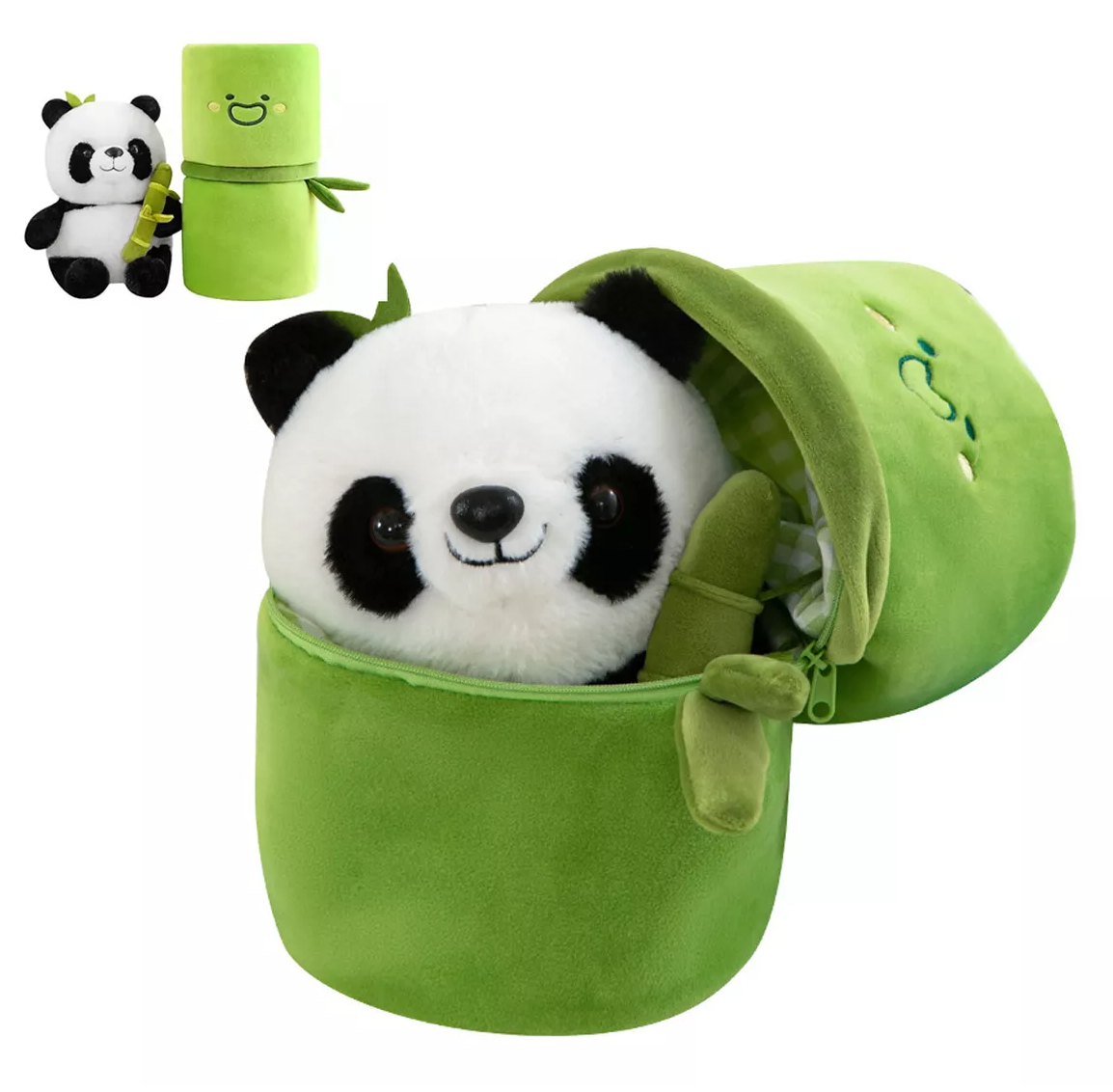 Foto 6 pulgar | Simpático Muñeco Panda Y Almohada De Felpa De Bambú 35 Cm Verde Oso Polar