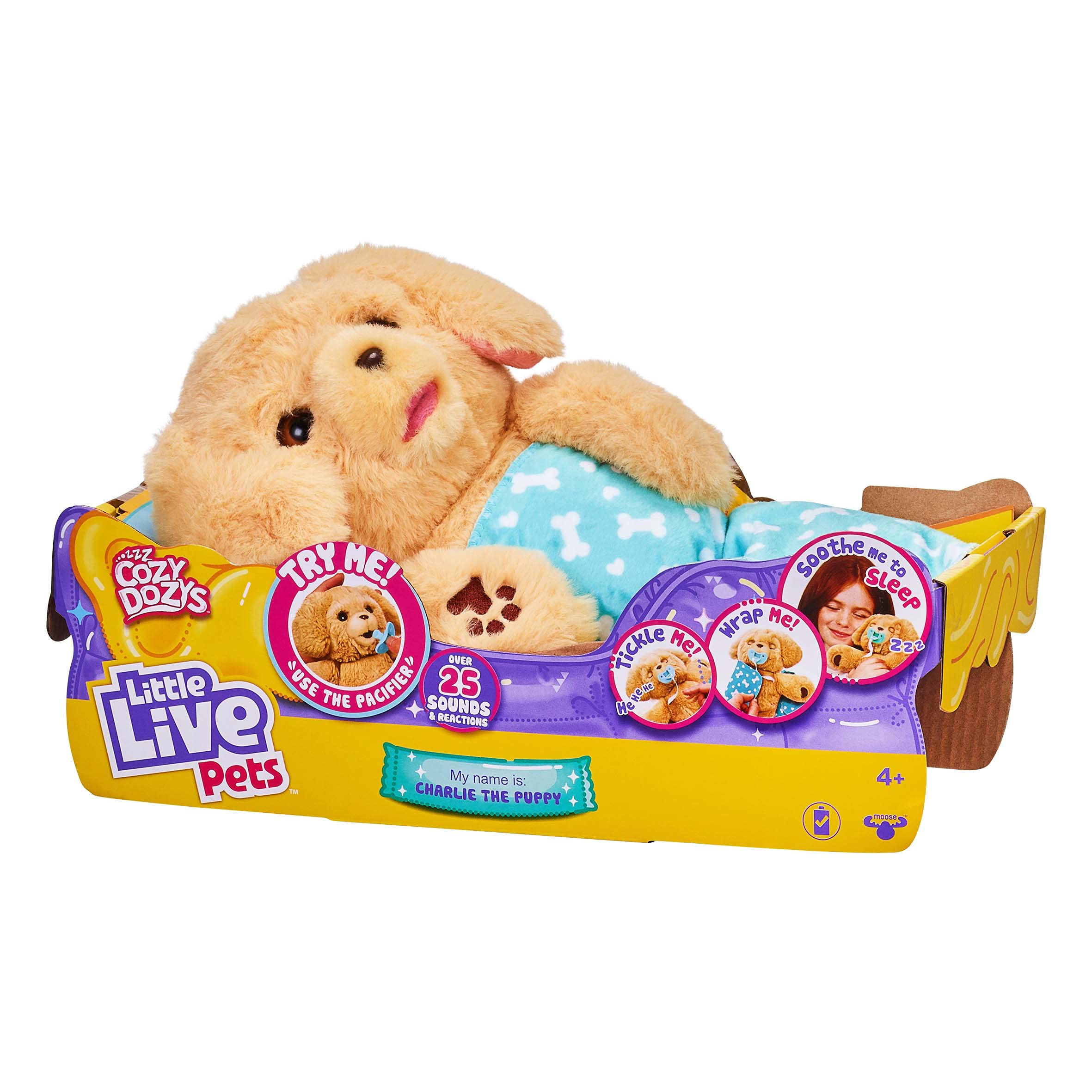 Peluche Interactivo Para Perros Little Live Pets Cozy Dozys Charlie - Venta Internacional.