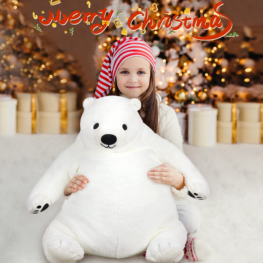 Foto 5 pulgar | Peluche Snowolf Djungelskog, Oso Gigante, 80 Cm, Blanco - Venta Internacional.