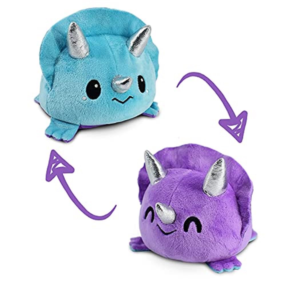 Foto 2 pulgar | Peluche Reversible Con Diseño De Dinosaurio, Diseño De Tortuga, Triceratops, Morado/azul - Venta Internacional.