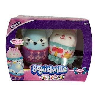 Foto 1 | Peluche Squishville Squishmallow, Paquete De 2 Unidades, Amina & Florence - Venta Internacional.