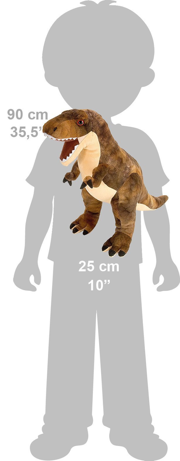 Foto 4 pulgar | Peluche Wild Republic Dinosauria T-rex De 25 Cm - Venta Internacional.