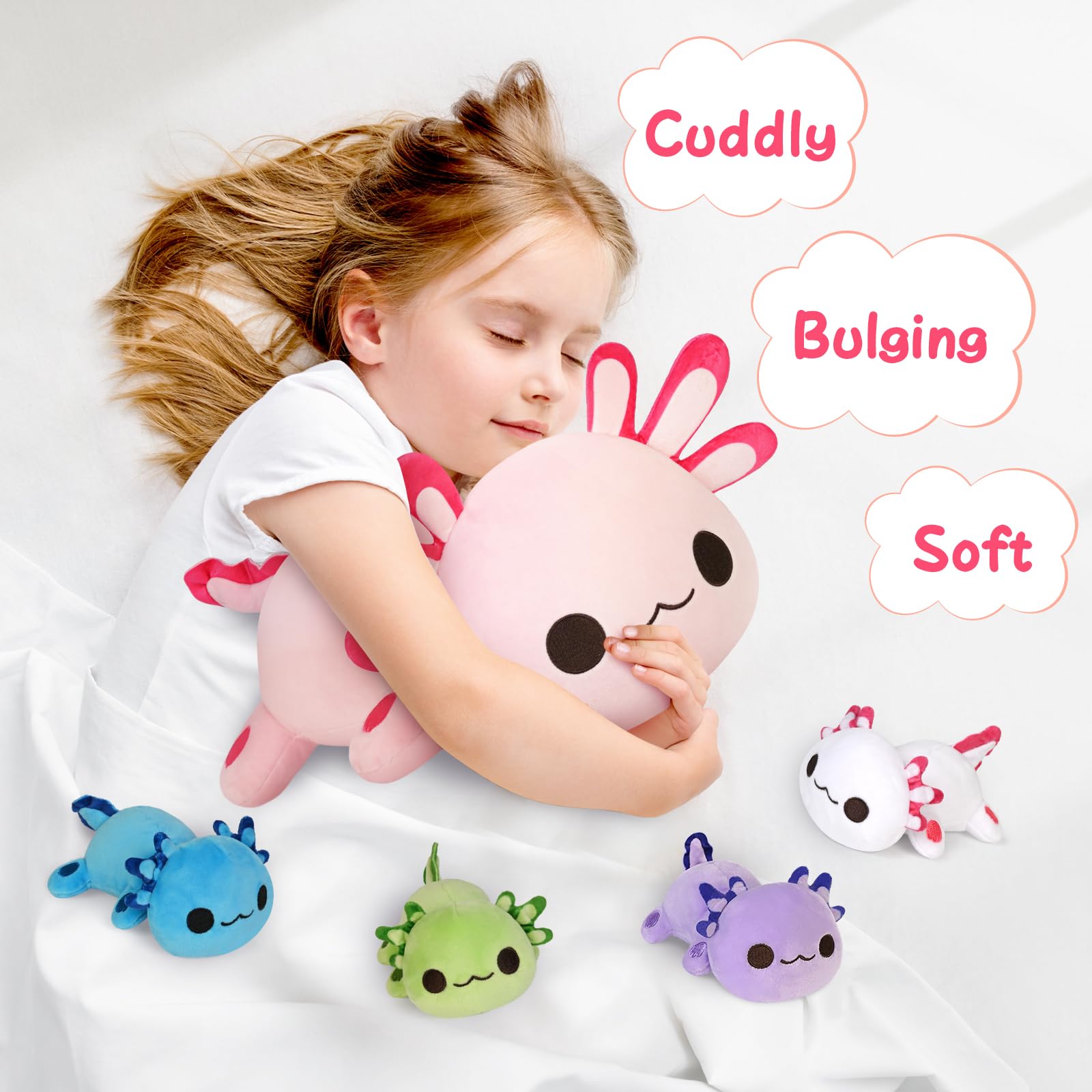 Foto 6 pulgar | Juguetes De Peluche Kmuysl Axolotl Mommy Con 4 Bebés De 40 Cm Para Niños Mayores De 3 Años - Venta Internacional.