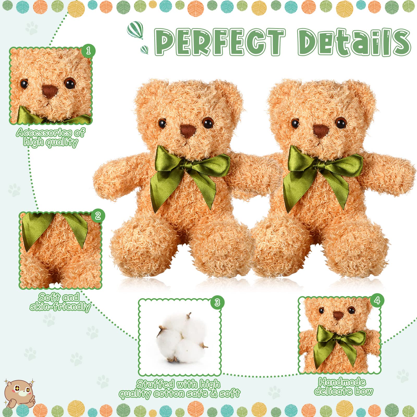 Foto 5 pulgar | Muñeco De Peluche Hydren Con Forma De Oso De Peluche, 25 Cm, Con Lazo Para Niños (24 Unidades) - Venta Internacional.