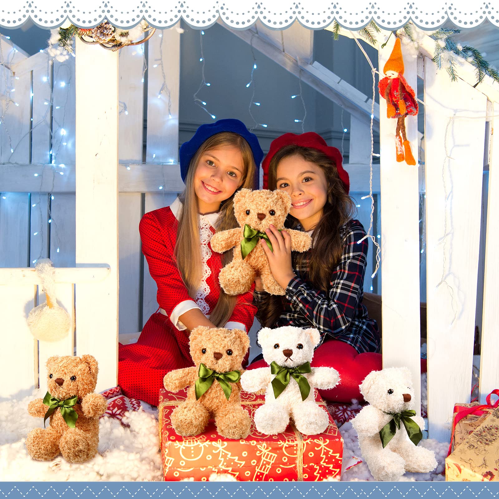 Foto 6 pulgar | Muñeco De Peluche Hydren Con Forma De Oso De Peluche, 25 Cm, Con Lazo Para Niños (24 Unidades) - Venta Internacional.