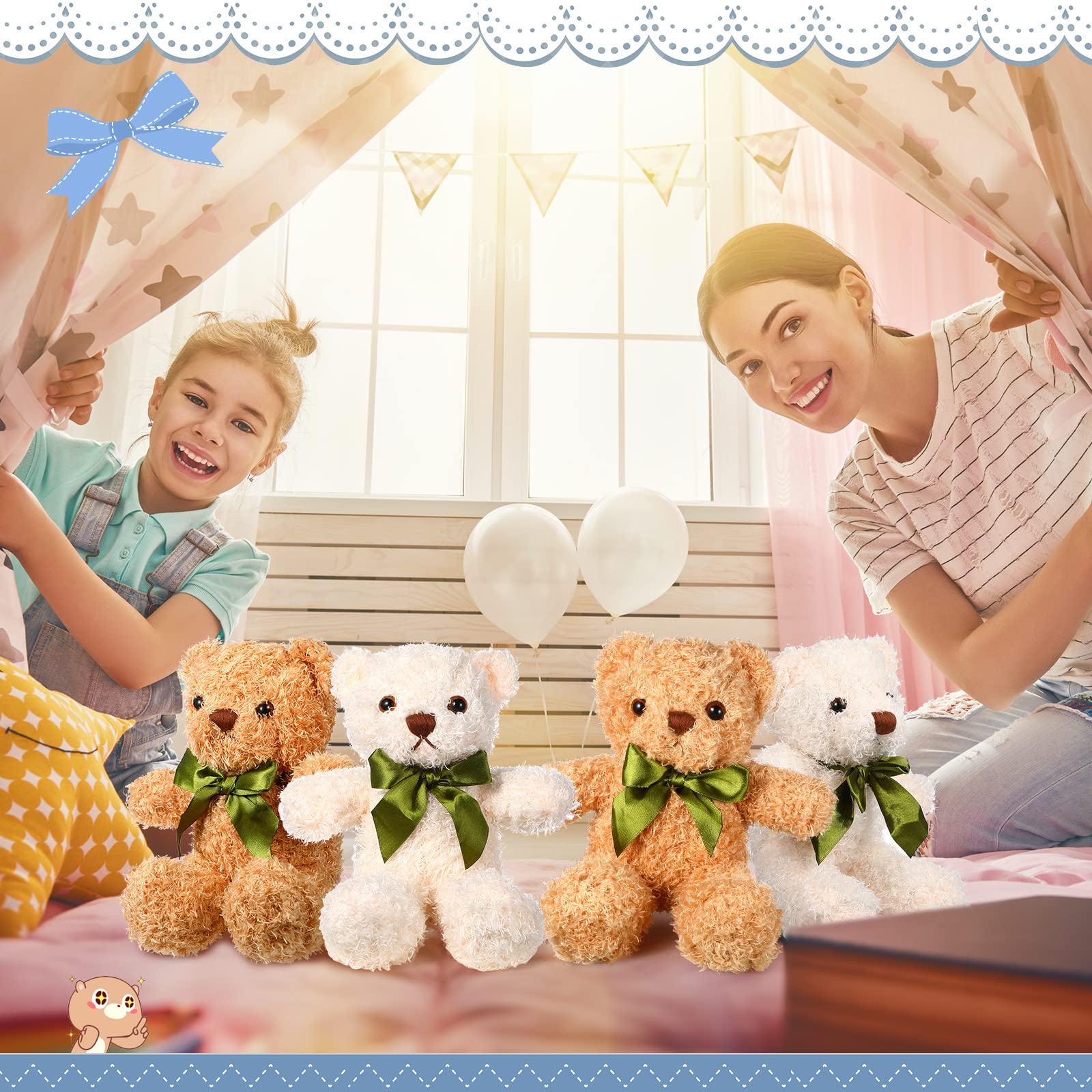 Foto 7 pulgar | Muñeco De Peluche Hydren Con Forma De Oso De Peluche, 25 Cm, Con Lazo Para Niños (24 Unidades) - Venta Internacional.