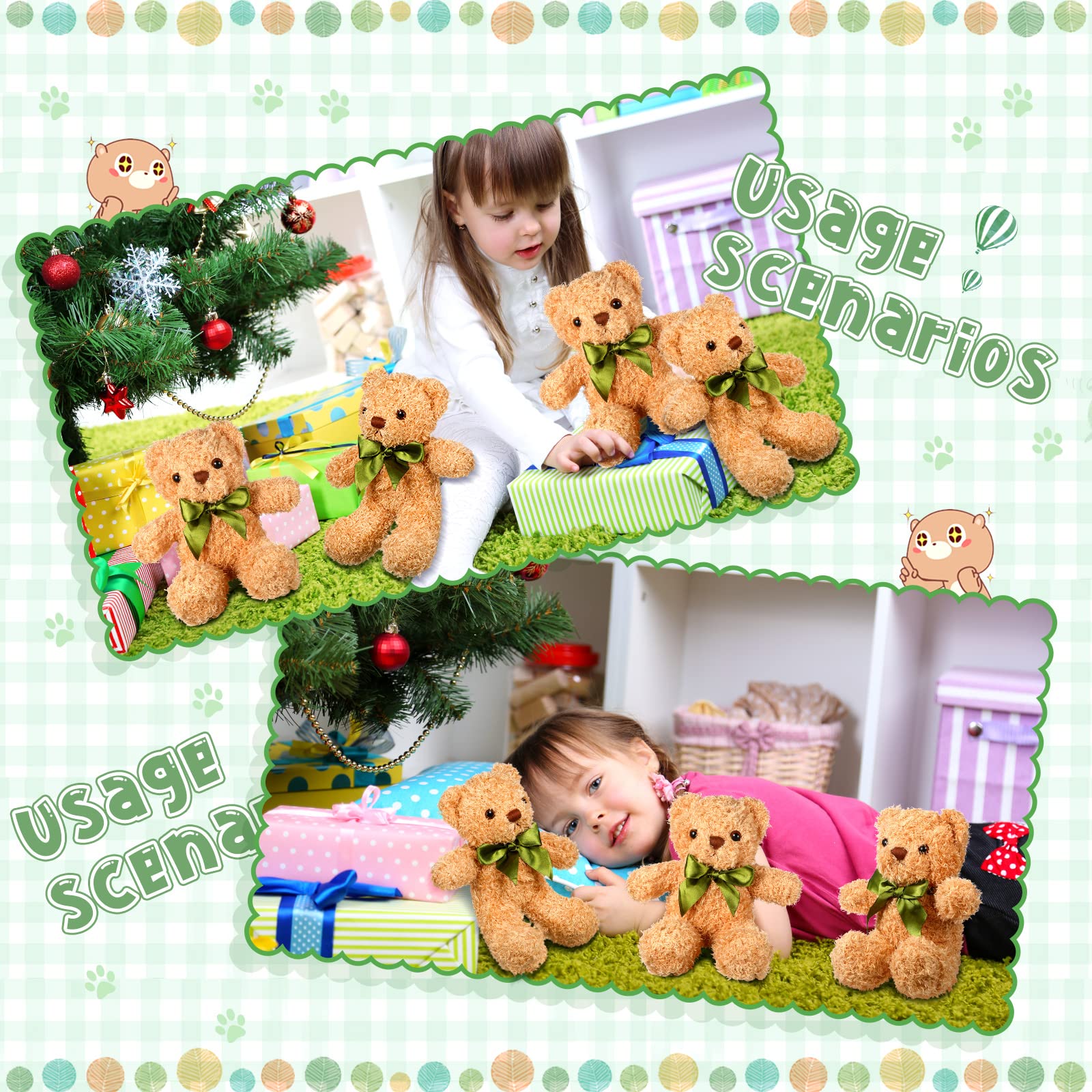 Foto 8 pulgar | Muñeco De Peluche Hydren Con Forma De Oso De Peluche, 25 Cm, Con Lazo Para Niños (24 Unidades) - Venta Internacional.