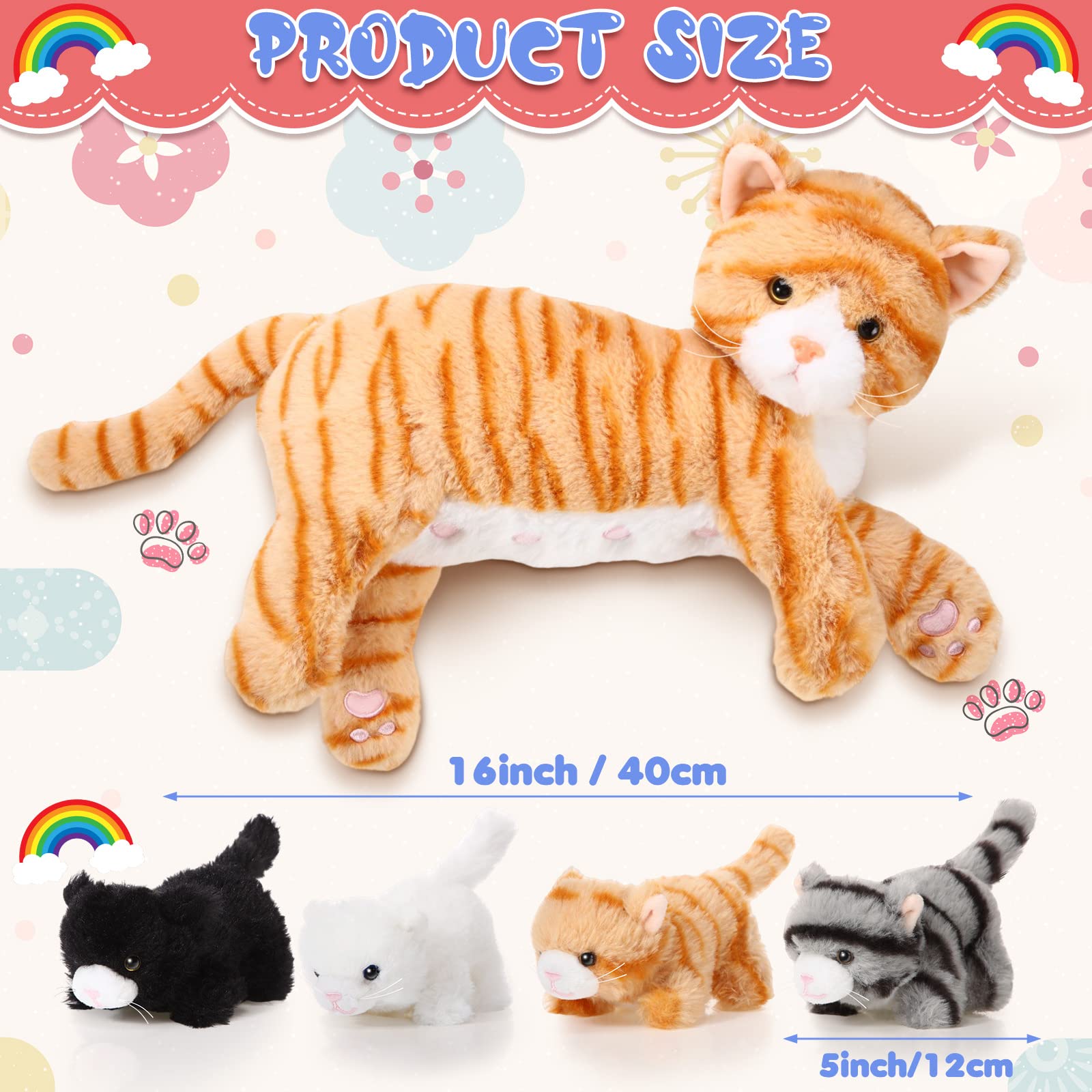 Foto 2 | Animal De Peluche Skylety, Gato Cariñoso Con Gatitos De Peluche De 40 Cm - Venta Internacional.