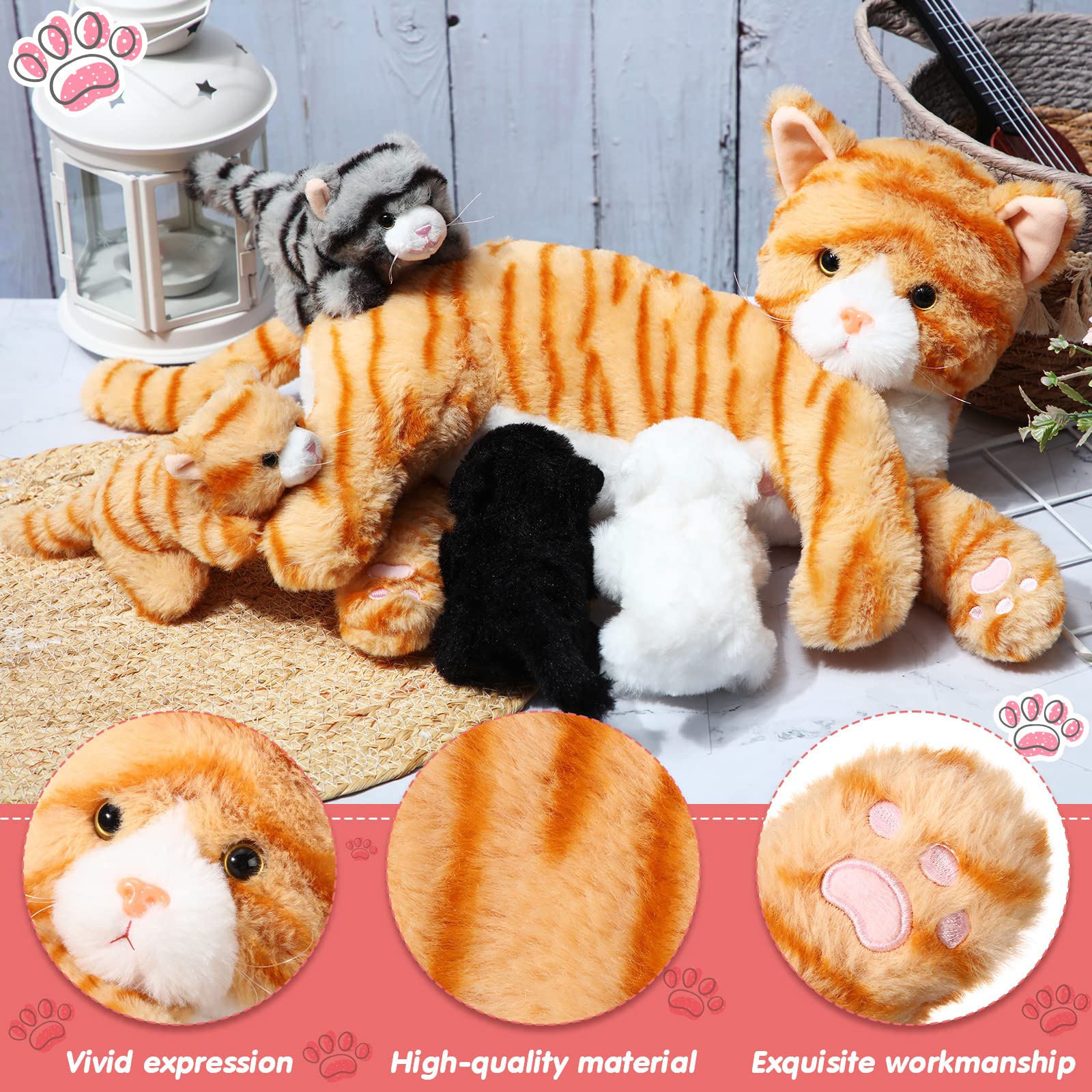 Foto 4 pulgar | Animal De Peluche Skylety, Gato Cariñoso Con Gatitos De Peluche De 40 Cm - Venta Internacional.