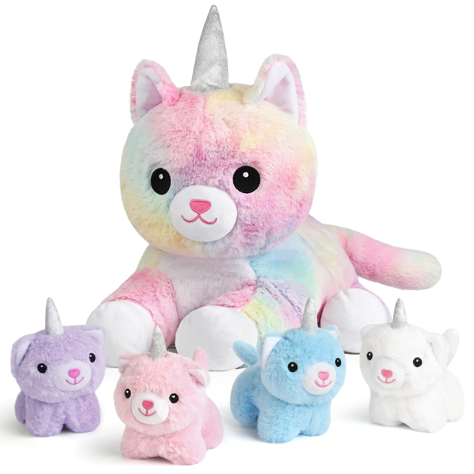 Foto 2 pulgar | Juguetes De Peluche Con Forma De Unicornio Para Gatos Kmuysl Con 4 Gatitos - Venta Internacional.
