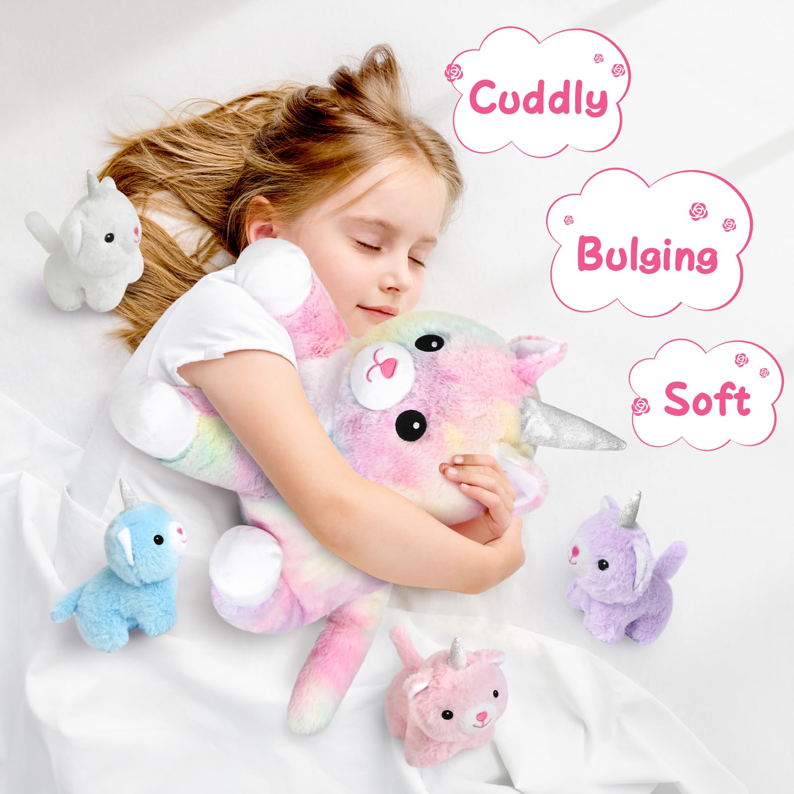 Foto 6 pulgar | Juguetes De Peluche Con Forma De Unicornio Para Gatos Kmuysl Con 4 Gatitos - Venta Internacional.