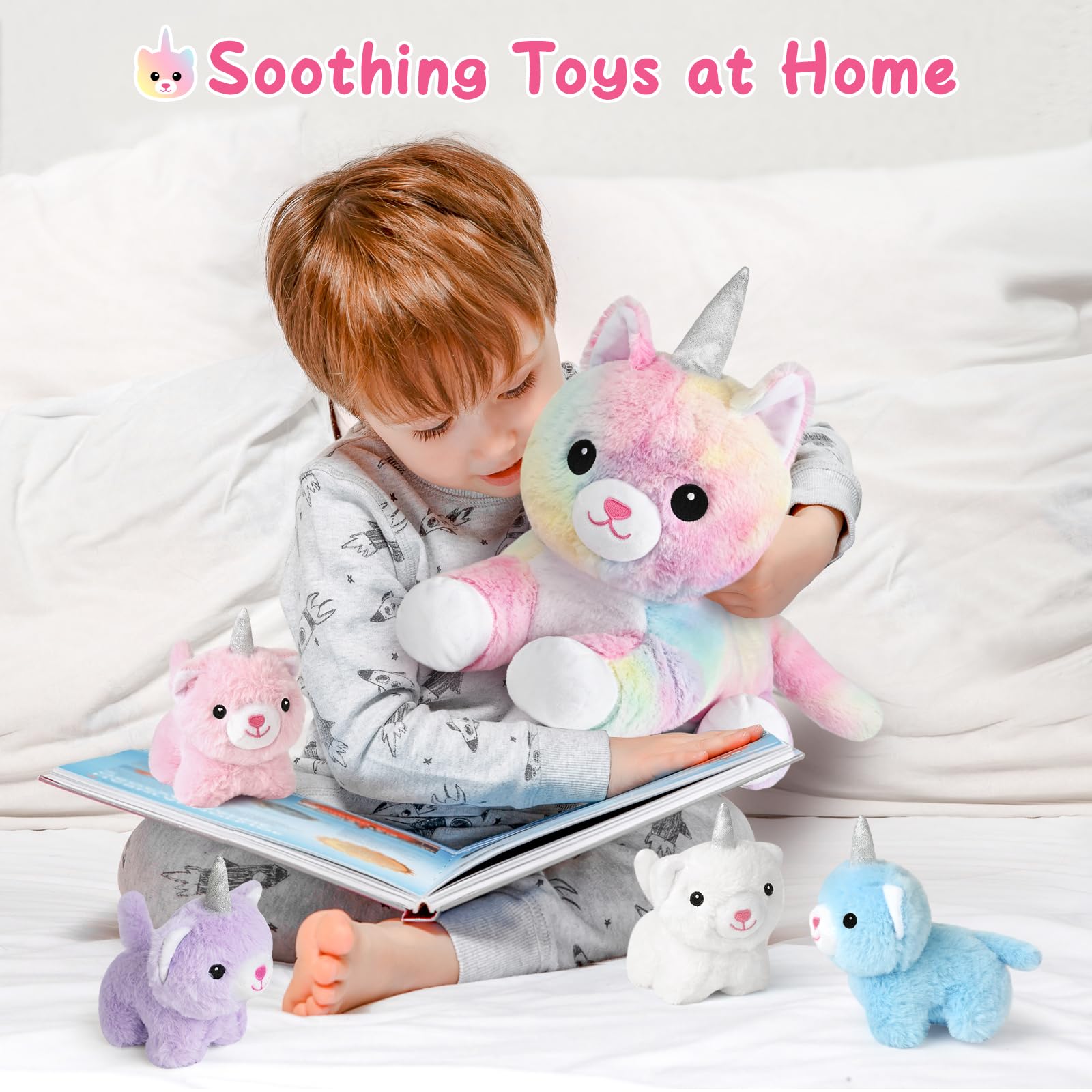 Foto 6 | Juguetes De Peluche Con Forma De Unicornio Para Gatos Kmuysl Con 4 Gatitos - Venta Internacional.