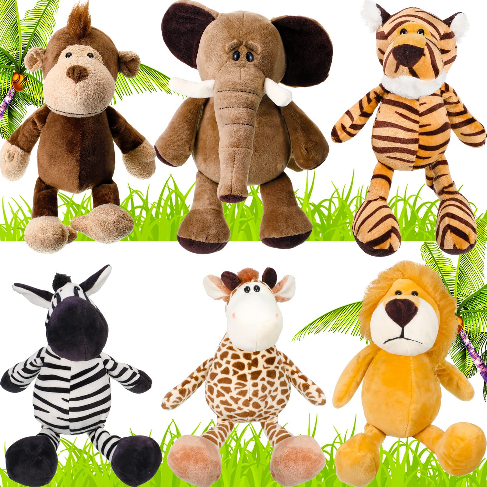 Foto 2 pulgar | Set De Animales De Peluche Safari Jungle Animal Toys Para Niños, 6 Piezas - Venta Internacional.