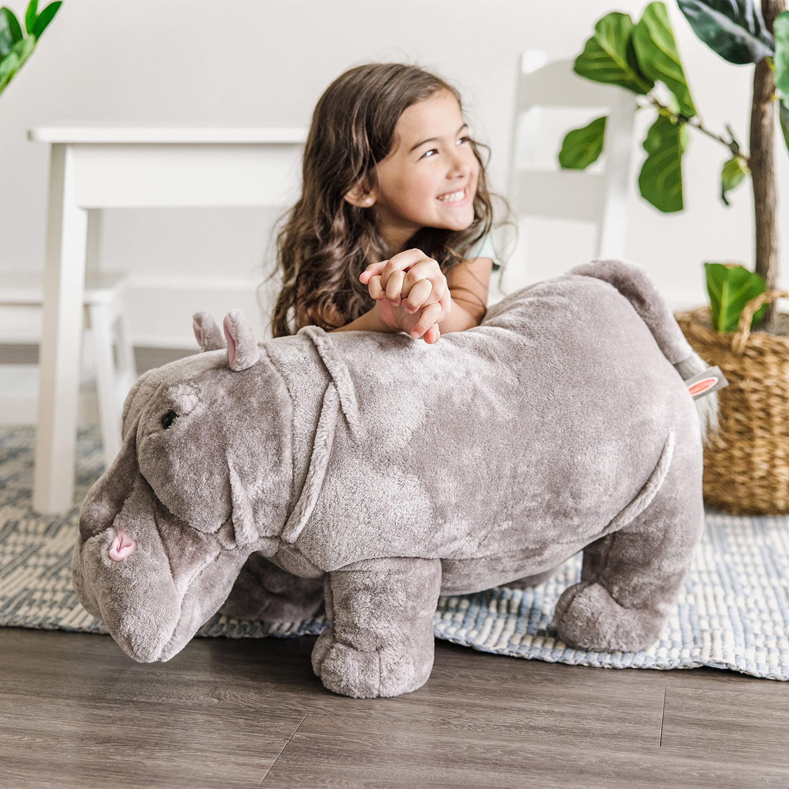 Foto 5 | Peluche Melissa & Doug, Hipopótamo Gigante, 66 Cm - Venta Internacional.