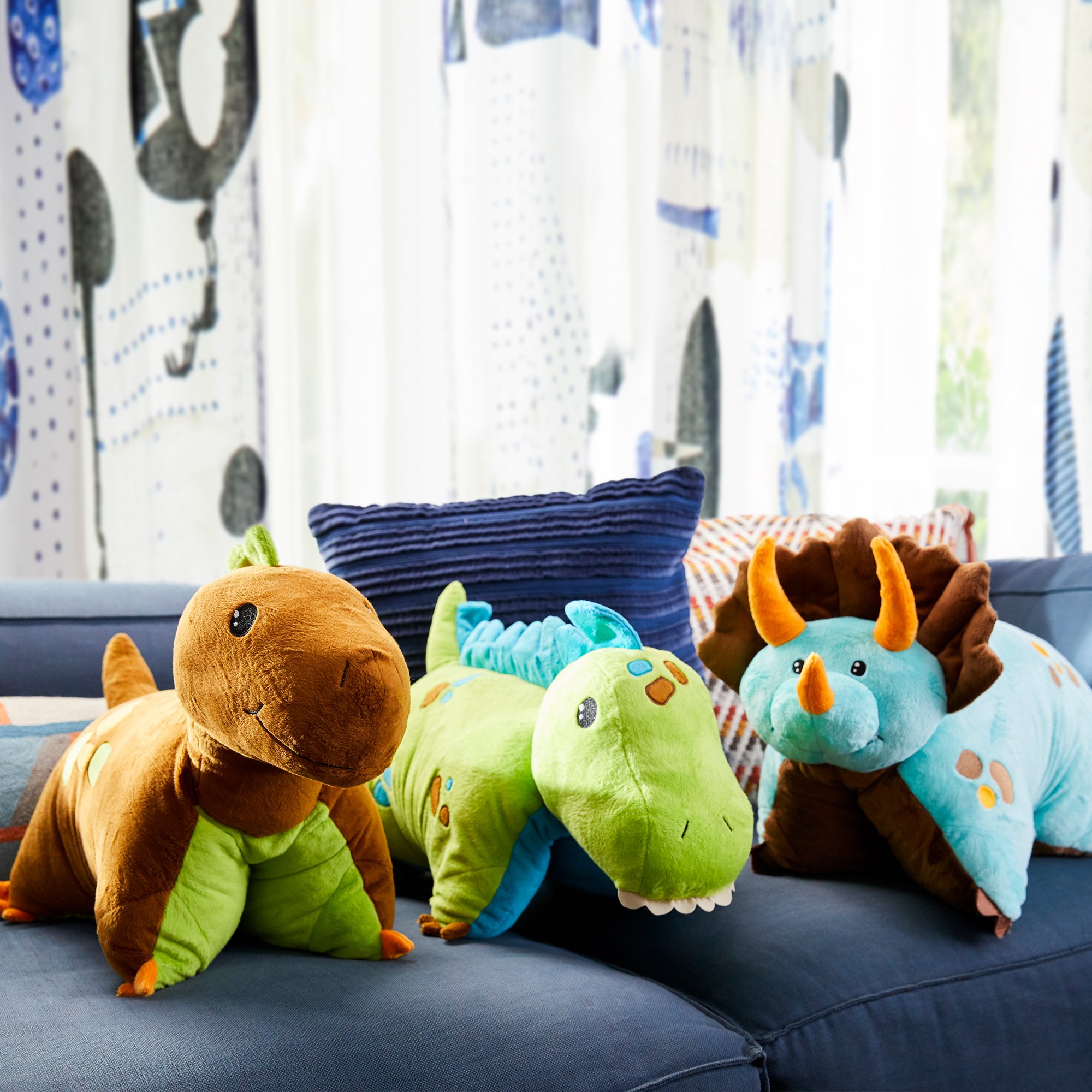 Foto 4 | Almohada De Peluche Para Mascotas, Diseño De Triceratops, Dinosaurio Azul, 18 Pulgadas - Venta Internacional.