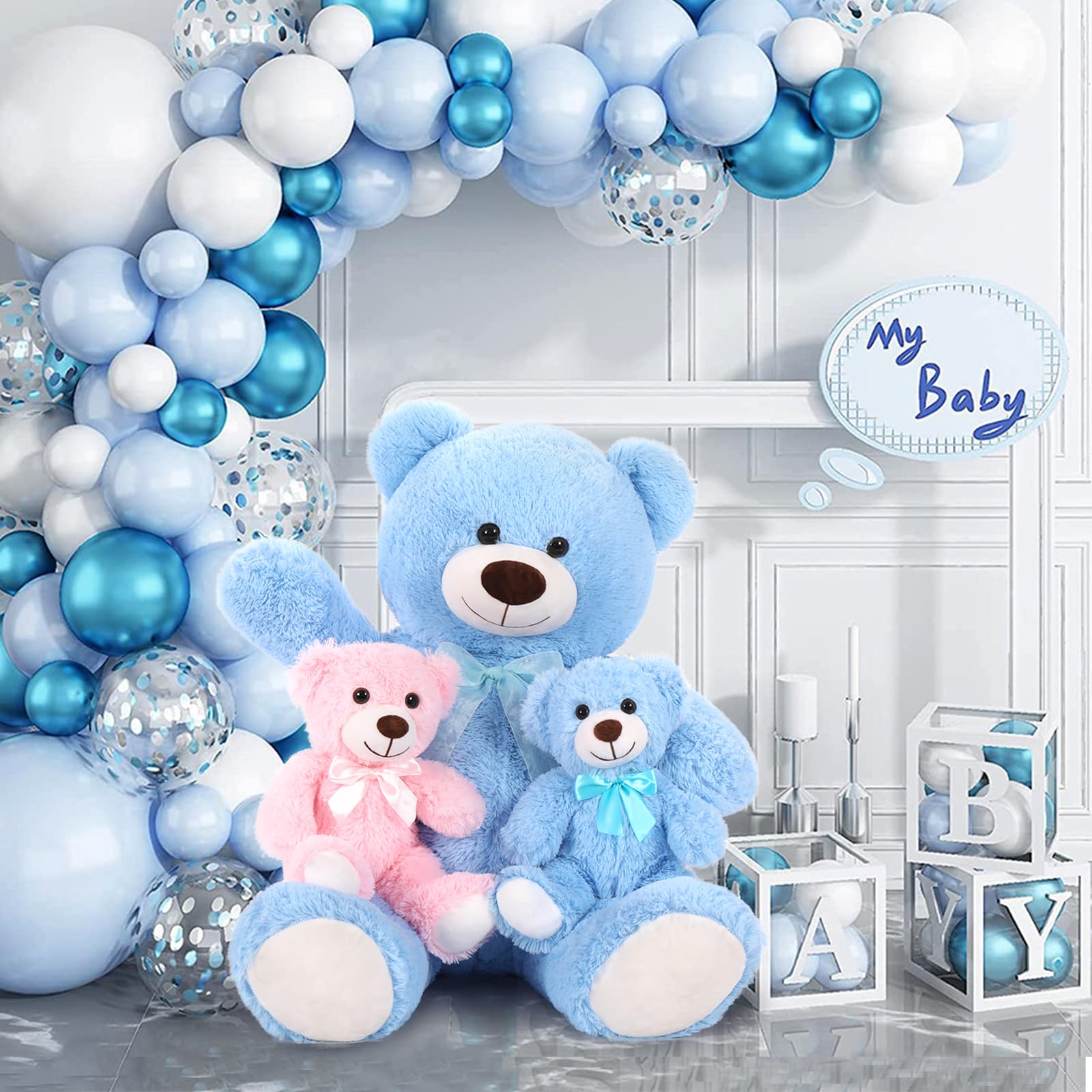 Foto 3 pulgar | Oso De Peluche Morismos Giant Con Bebés De 36 Pulgadas, Azul - Venta Internacional.
