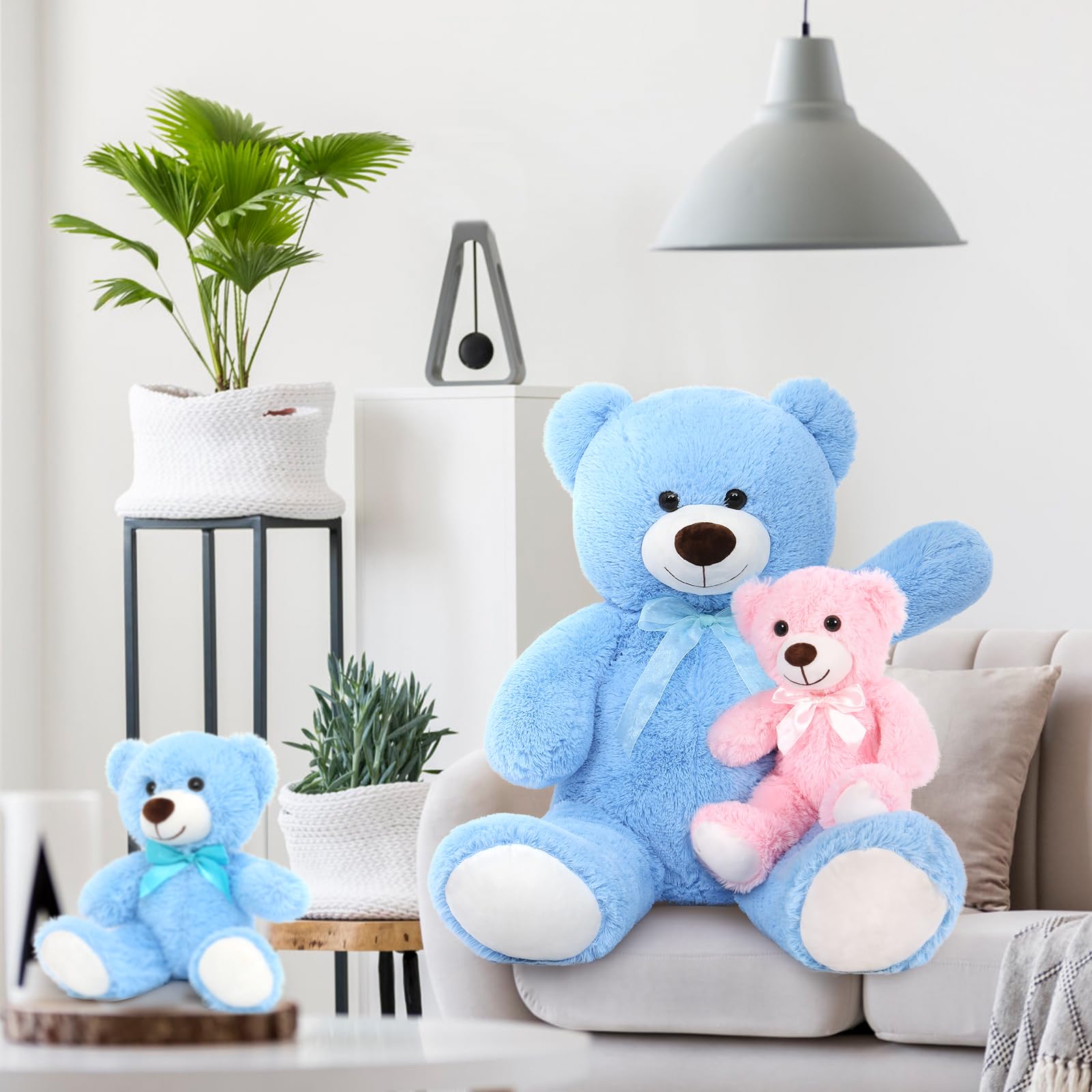 Foto 6 | Oso De Peluche Morismos Giant Con Bebés De 36 Pulgadas, Azul - Venta Internacional.