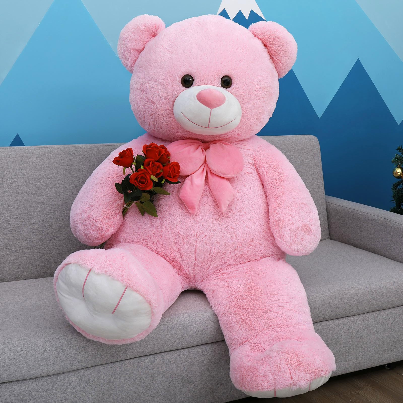 Foto 5 pulgar | Oso De Peluche Morismos, Tamaño Grande, 120 Cm, Para Mamá, Color Rosa - Venta Internacional.