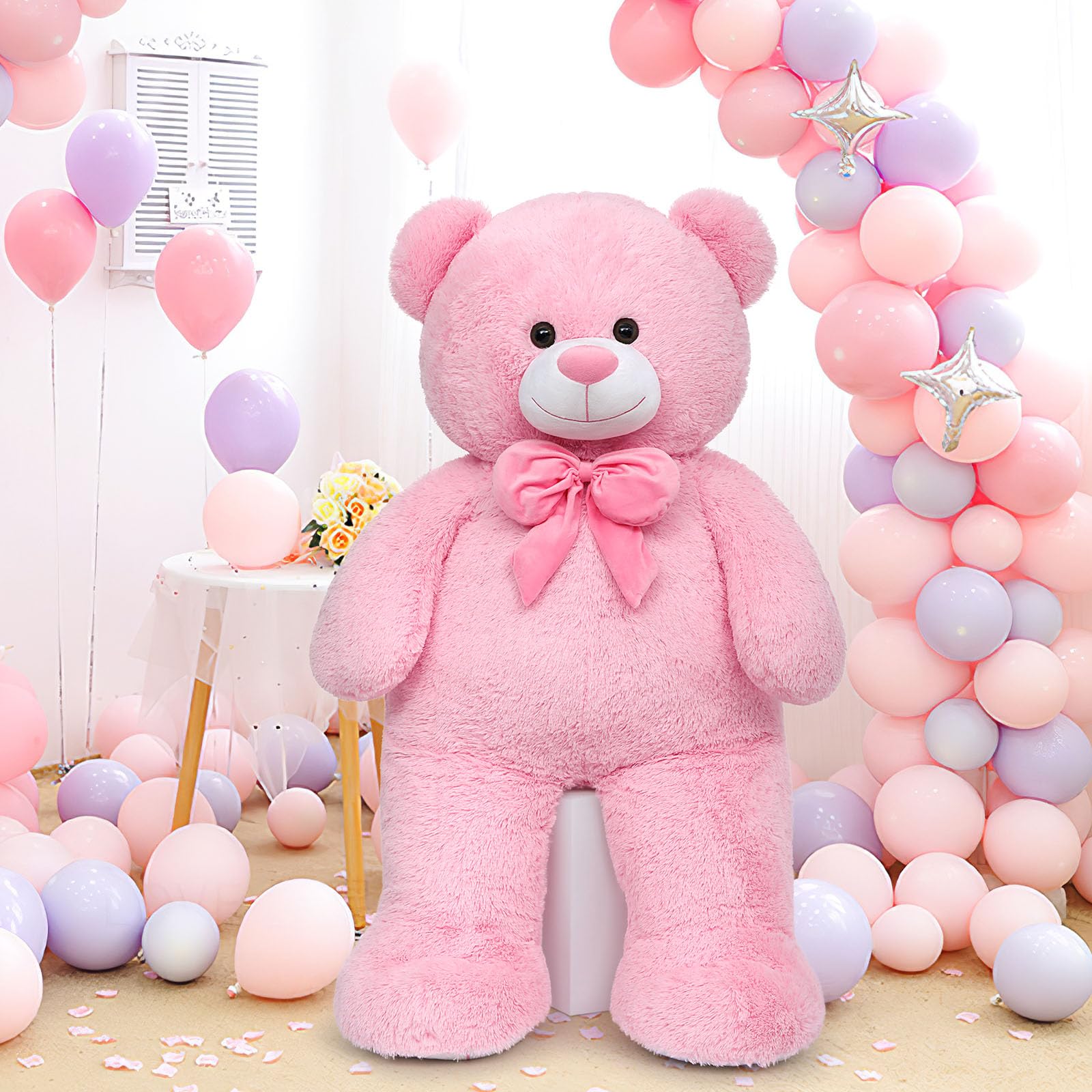 Foto 7 pulgar | Oso De Peluche Morismos, Tamaño Grande, 120 Cm, Para Mamá, Color Rosa - Venta Internacional.