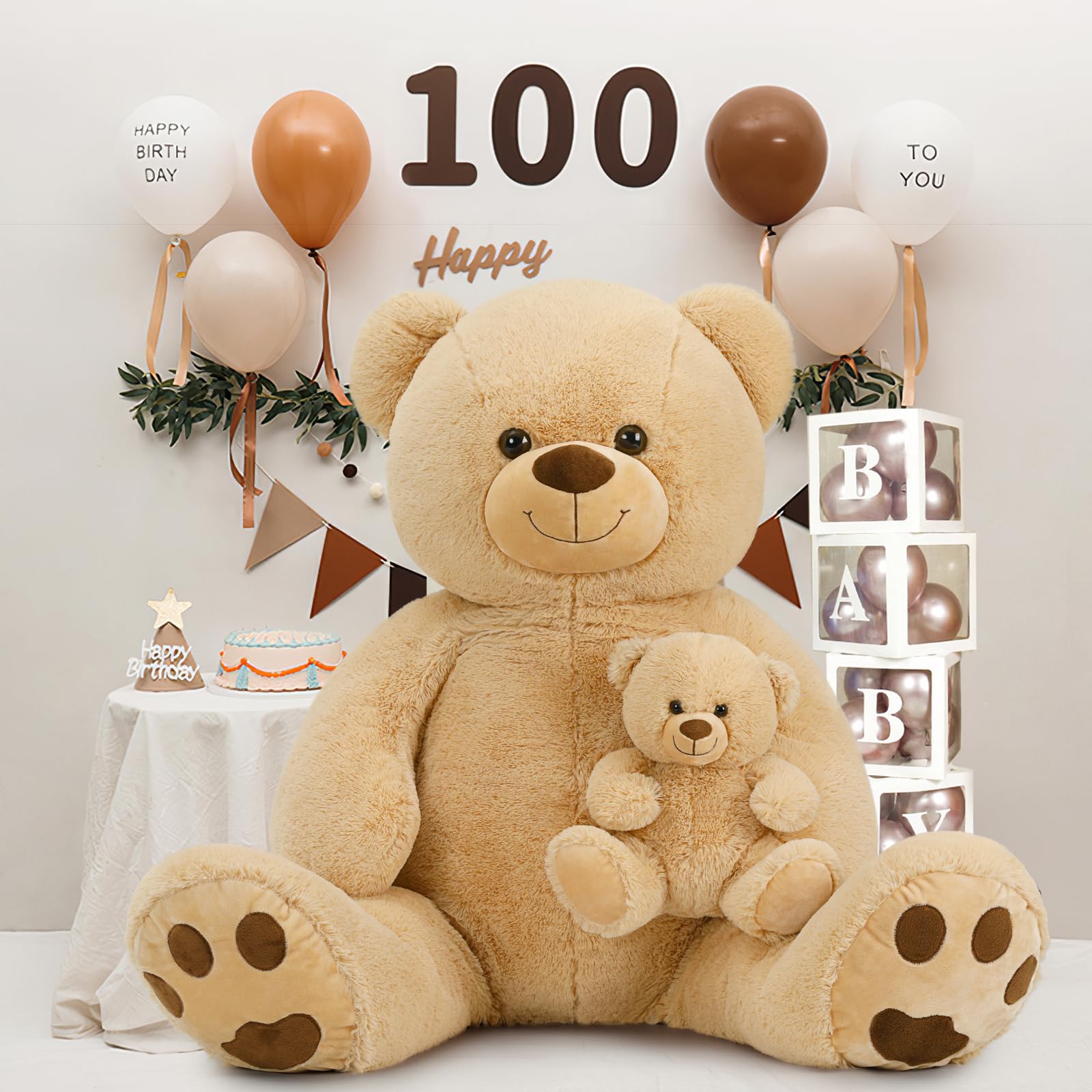 Foto 3 pulgar | Oso De Peluche Morismos Giant De 120 Cm Con Color Marrón Bebé - Venta Internacional.
