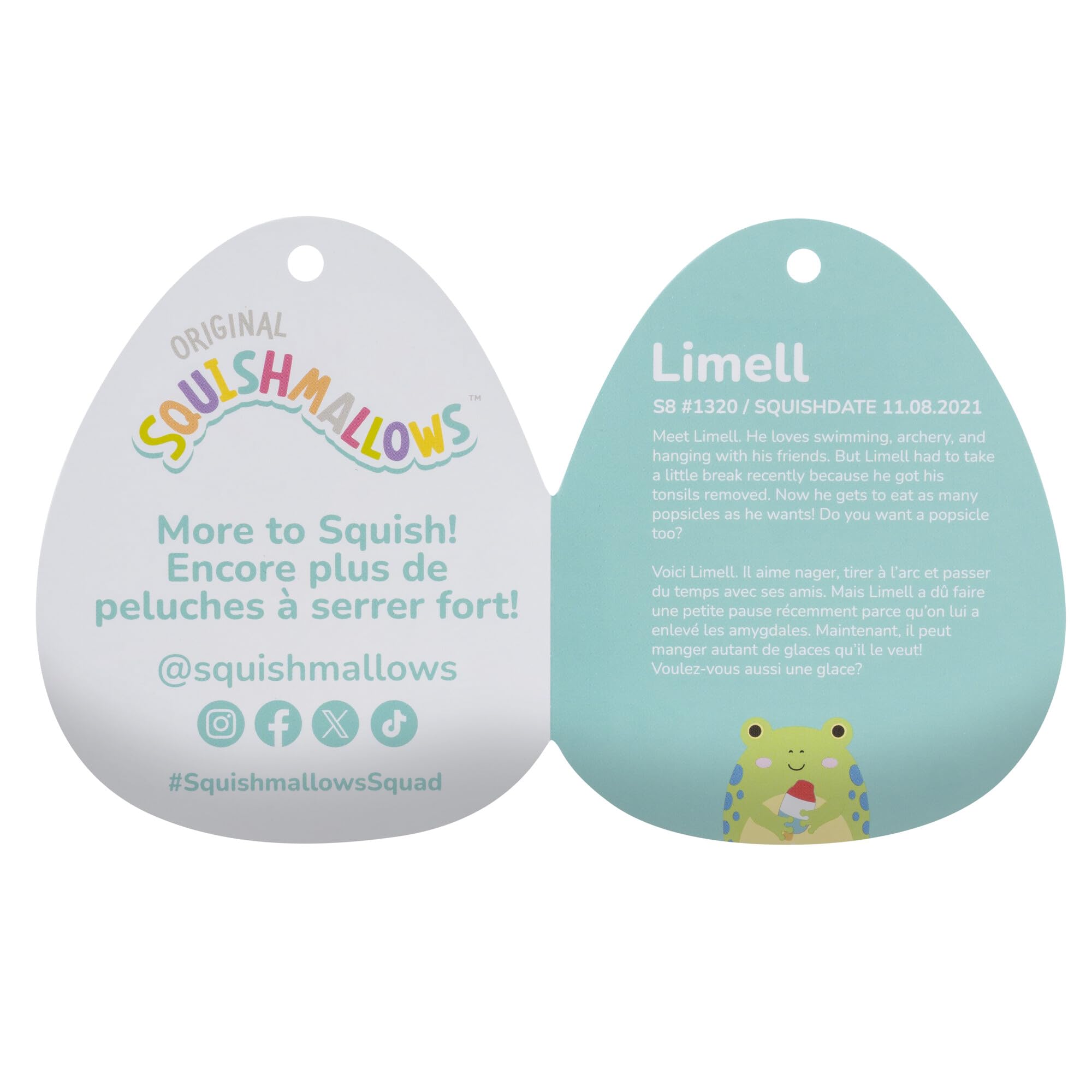 Foto 4 pulgar | Push Squishmallows Original Limell Frog, 20 Cm, Con Helado - Venta Internacional.