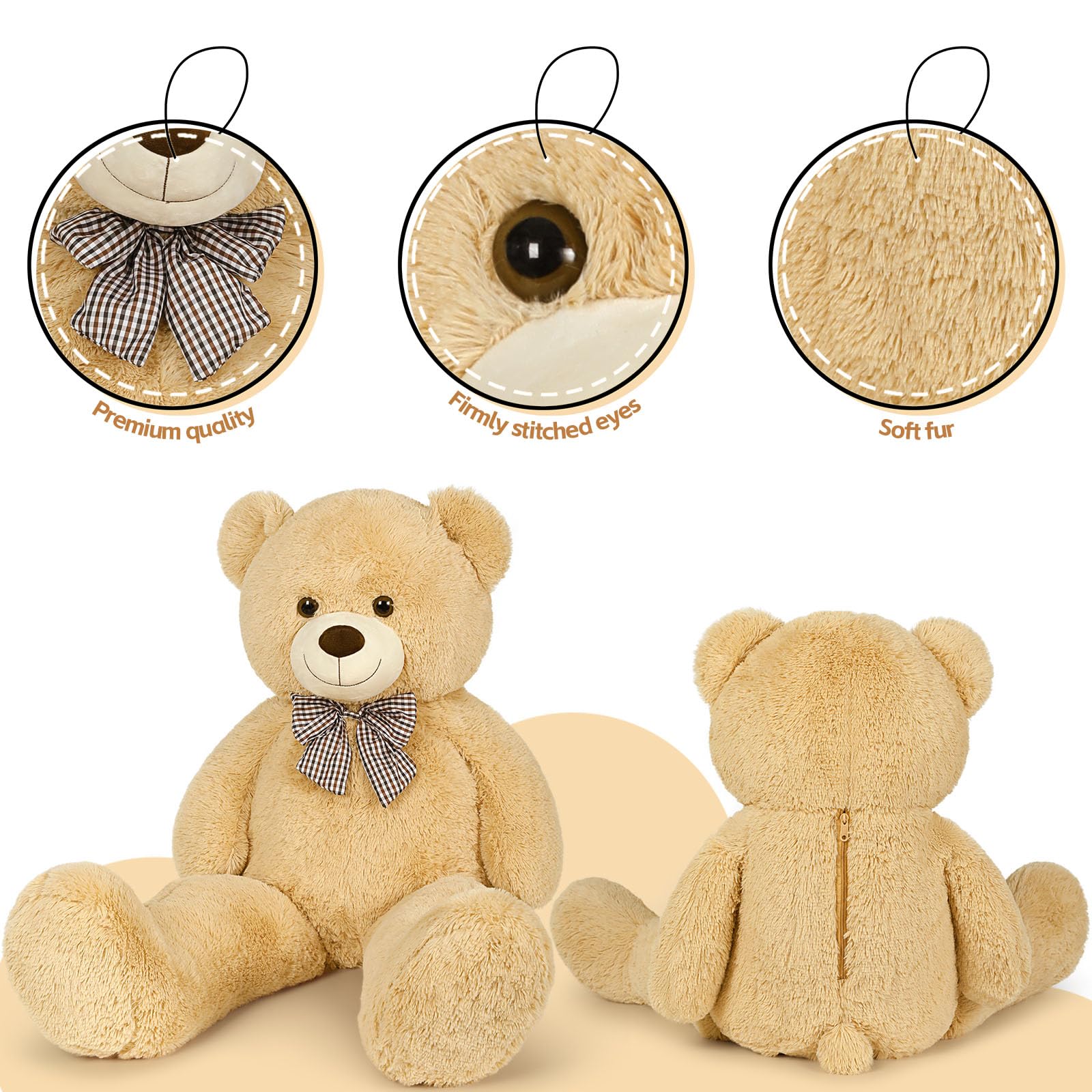 Foto 7 pulgar | Oso de Peluche Gigante Morismos 140 cm Marrón - Venta Internacional