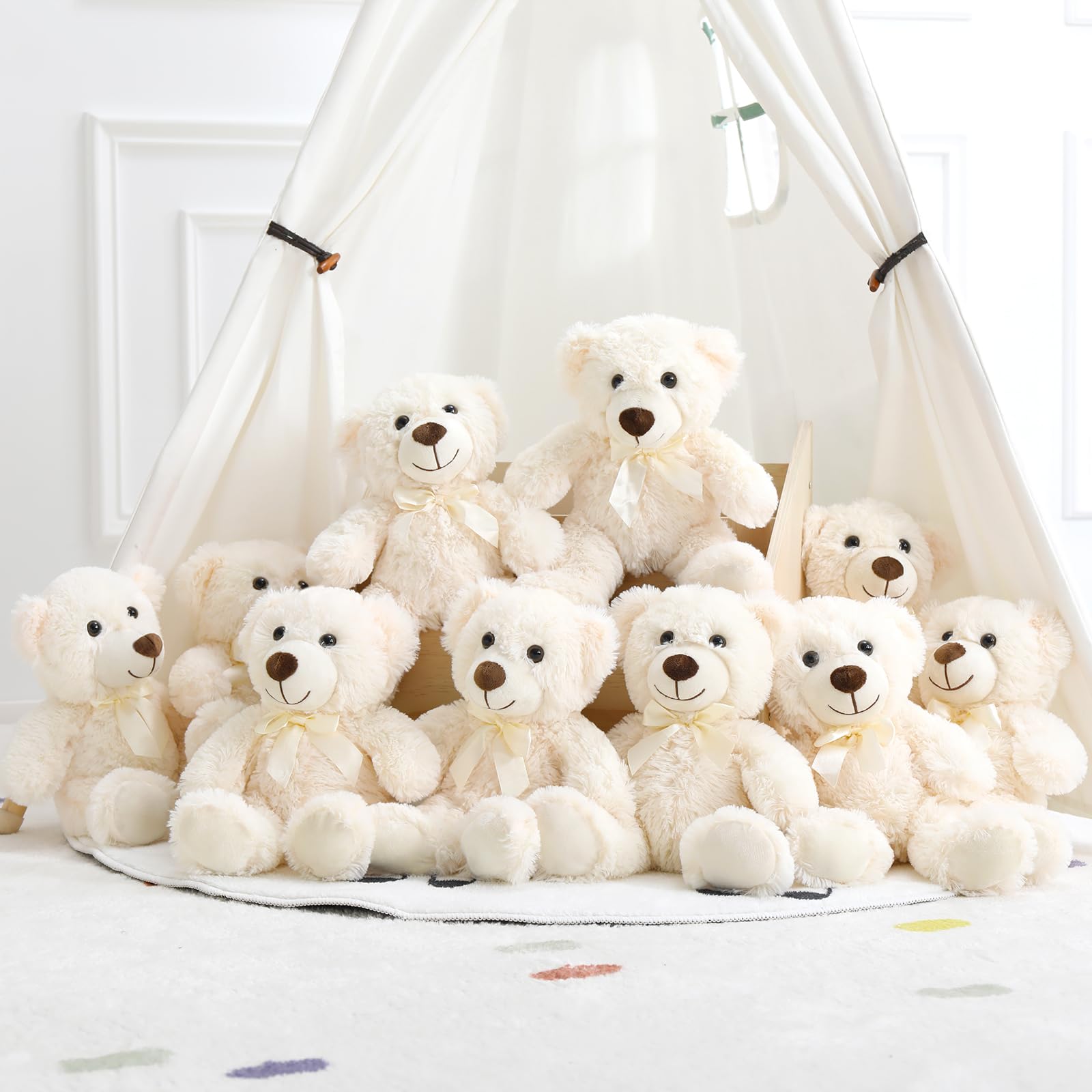 Foto 4 pulgar | Peluche Morismos, Oso De Peluche, Baby Shower, 14 Pulgadas, Paquete De 10 - Venta Internacional.