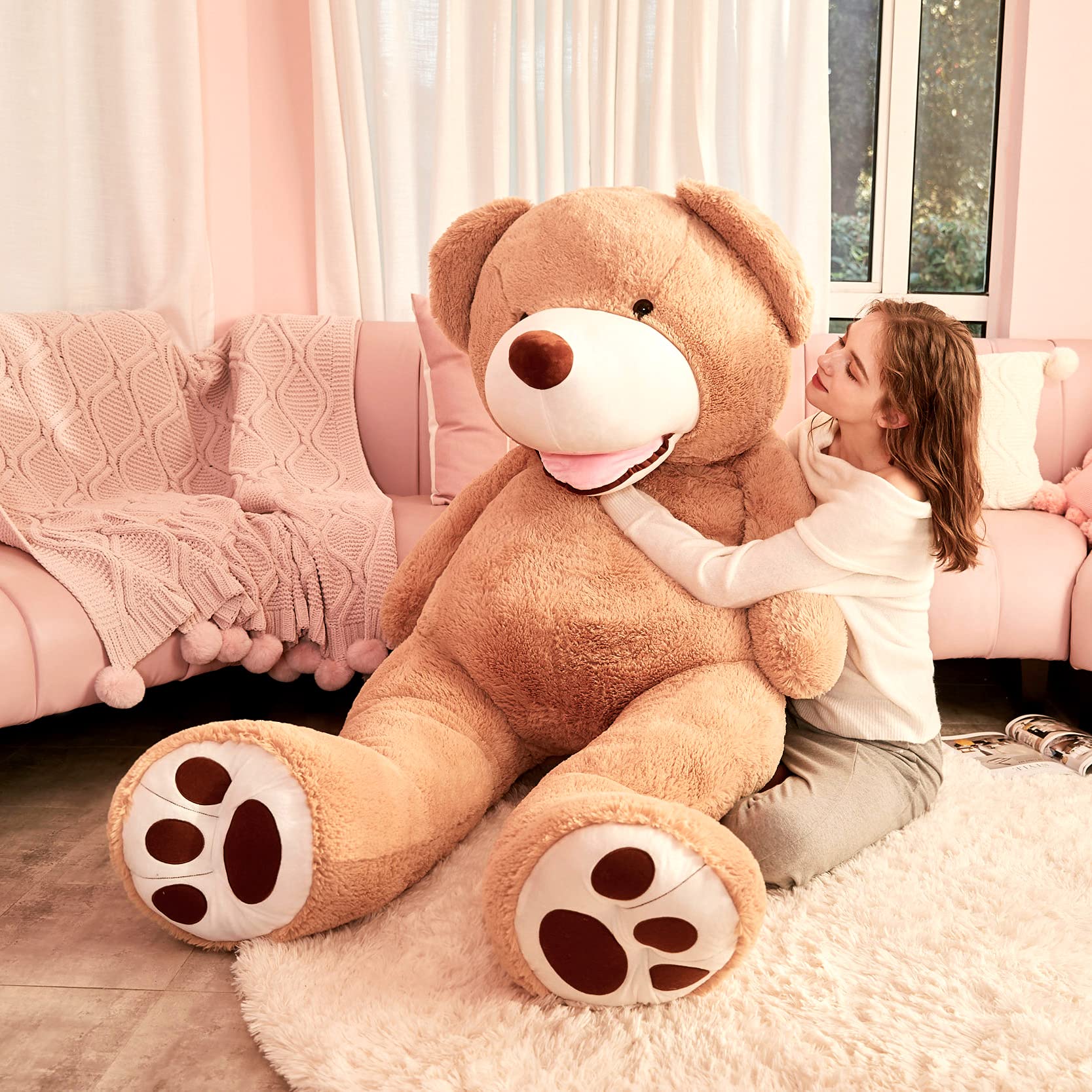 Foto 3 | Peluche Gigante Ikasa Con Forma De Oso De Peluche, 198 Cm, Color Marrón - Venta Internacional.